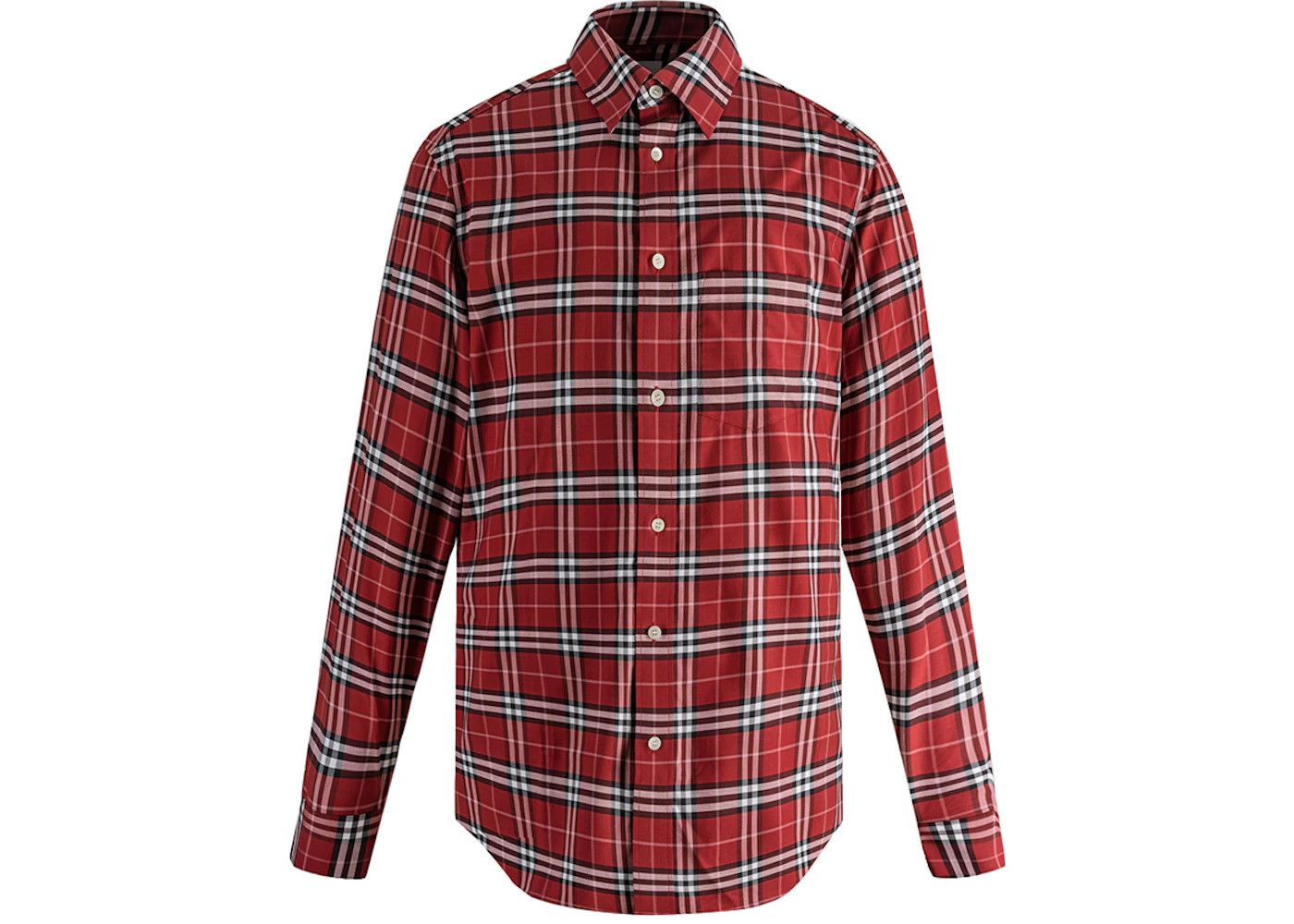 image of Burberry O1Srvl11E0524 Long Sleeve Check Cotton Shirt In Multicolor, Men's (Size Large)