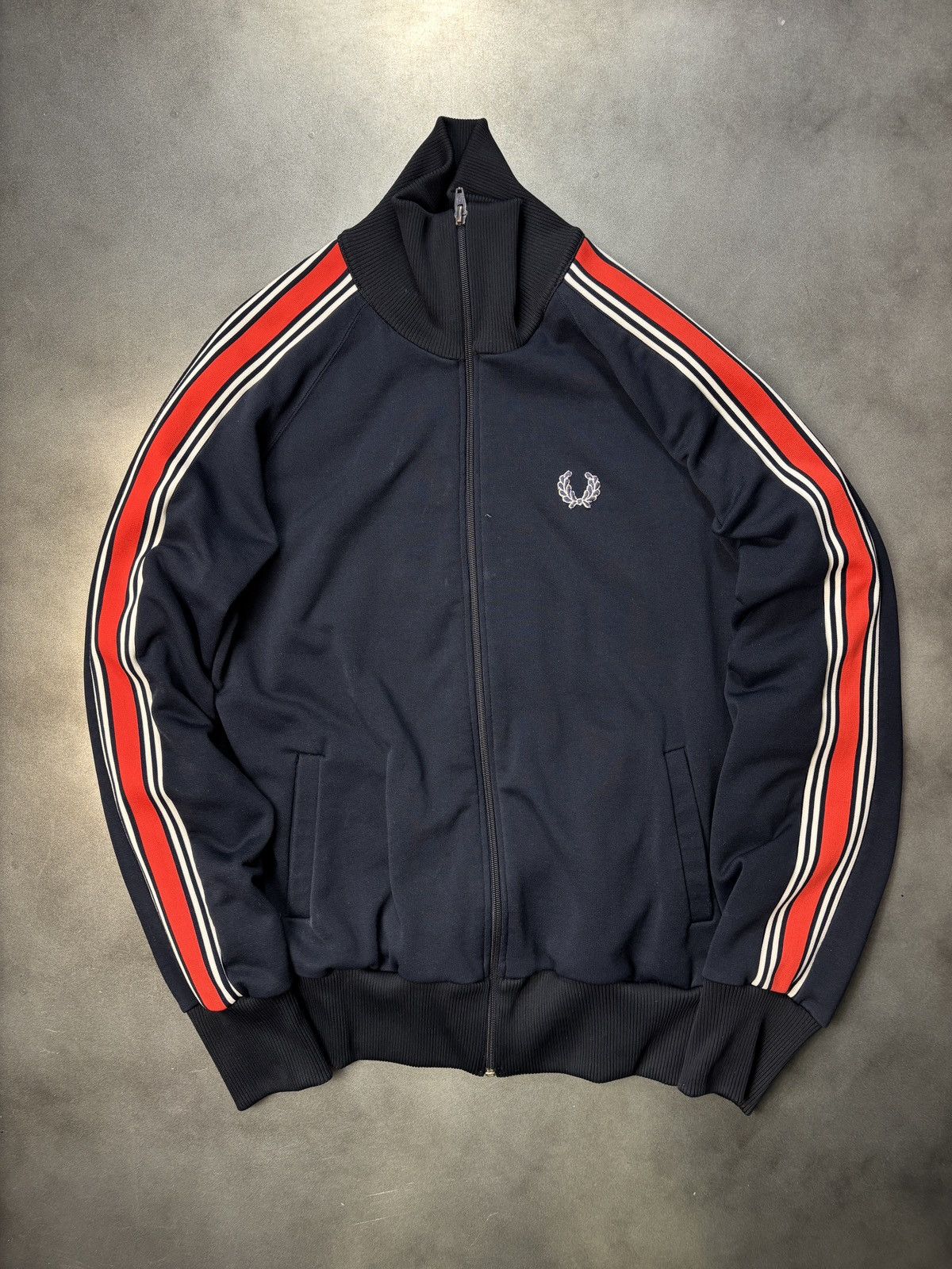 置物 FRED PERRY VINTAGE Vintage Fred Perry Velour Zip Sweater, Striped Jumper (size L) - Etsy