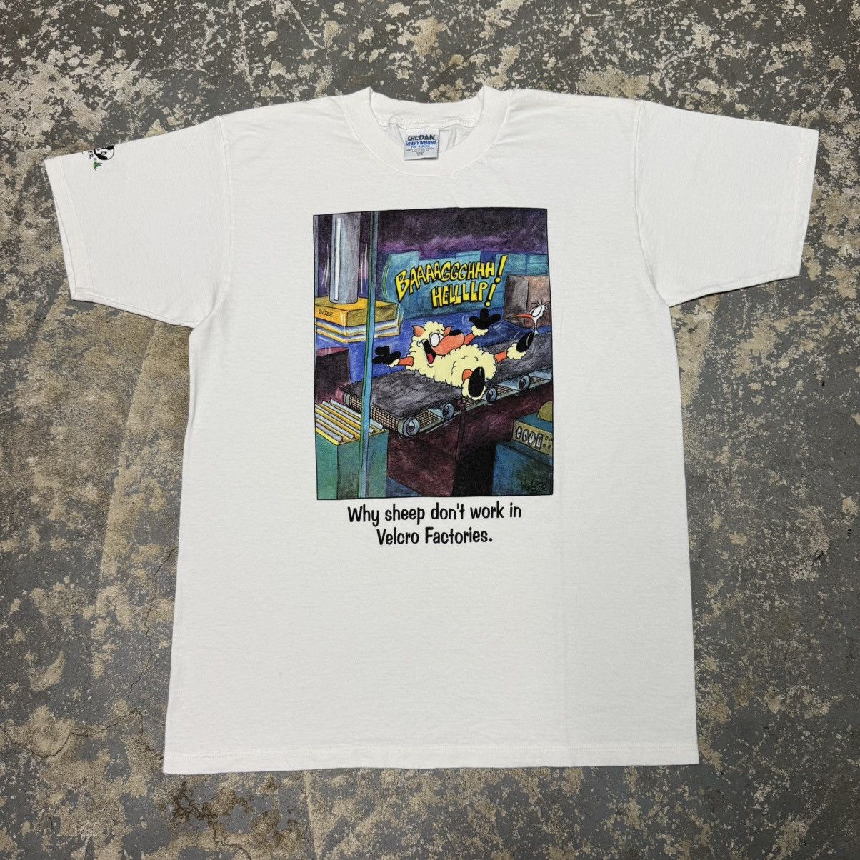 Vintage Vintage Why Sheep Don’t Work In Velcro Factory’s Funny Tshi Size US L / EU 52-54 / 3 - 1 Thumbnail