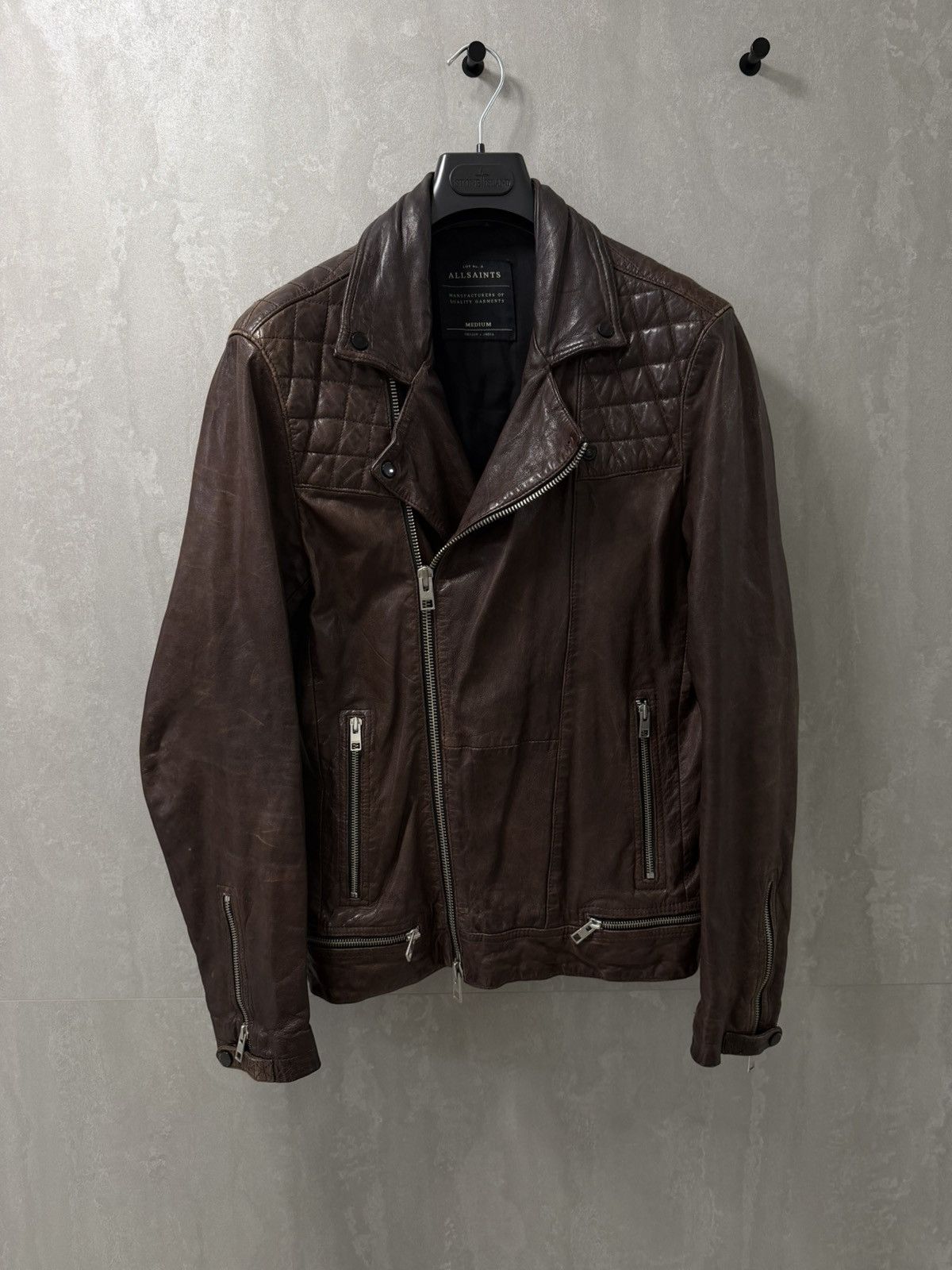 Allsaints AllSaints distressed Conroy Leather Biker Jacket, Oxblood Size US M / EU 48-50 / 2 - 1 Thumbnail