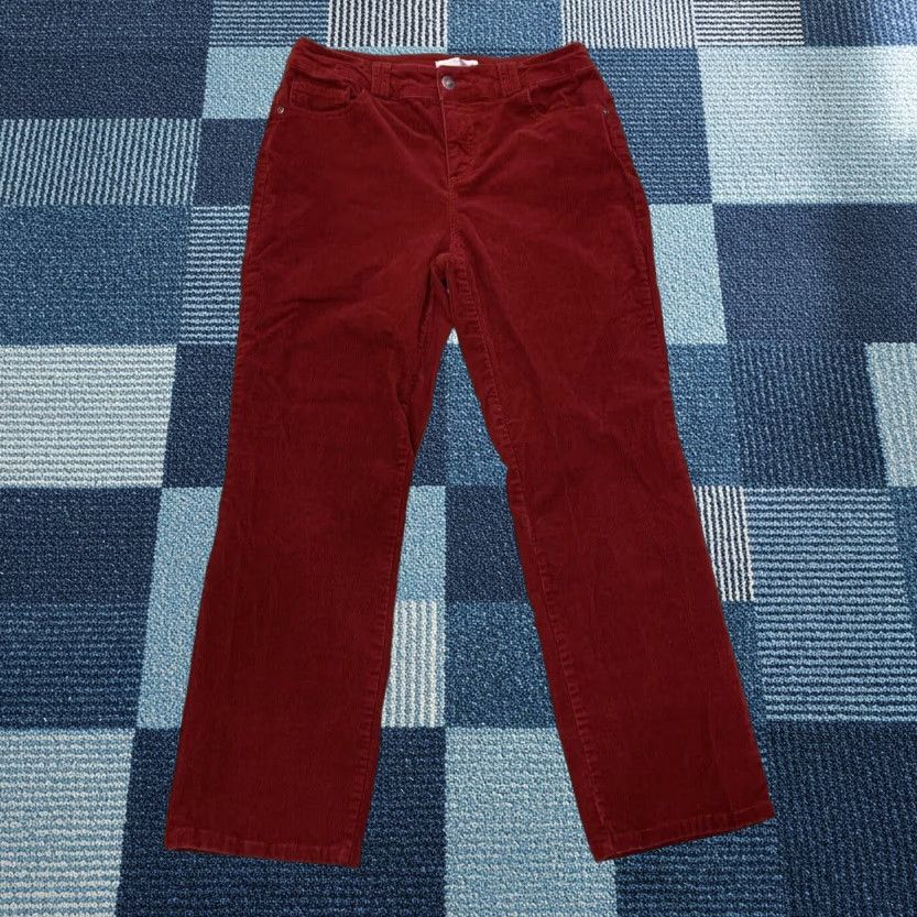 Vintage VINTAGE Christopher & Banks Women's 6P Petite Red Corduroy Pants Straight Leg Pants Slimming 30x27 Womens Size 28" / US 6 / IT 42 - 1 Thumbnail