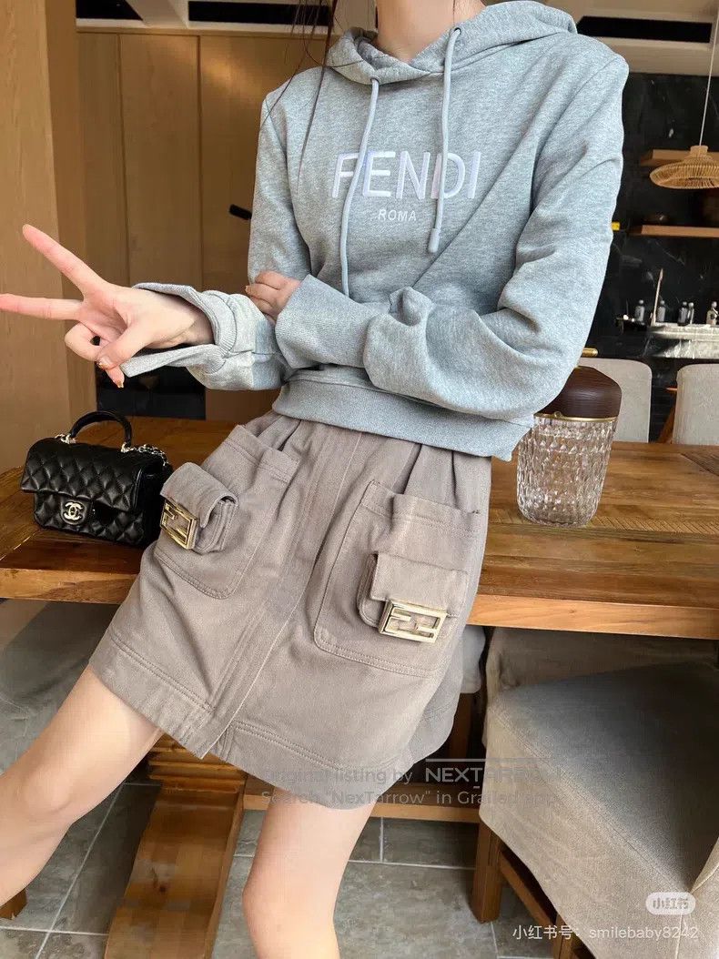 Fendi Fendi Grey letter logo print hooded sweatshirt Size M / US 6-8 / IT 42-44 - 8 Thumbnail