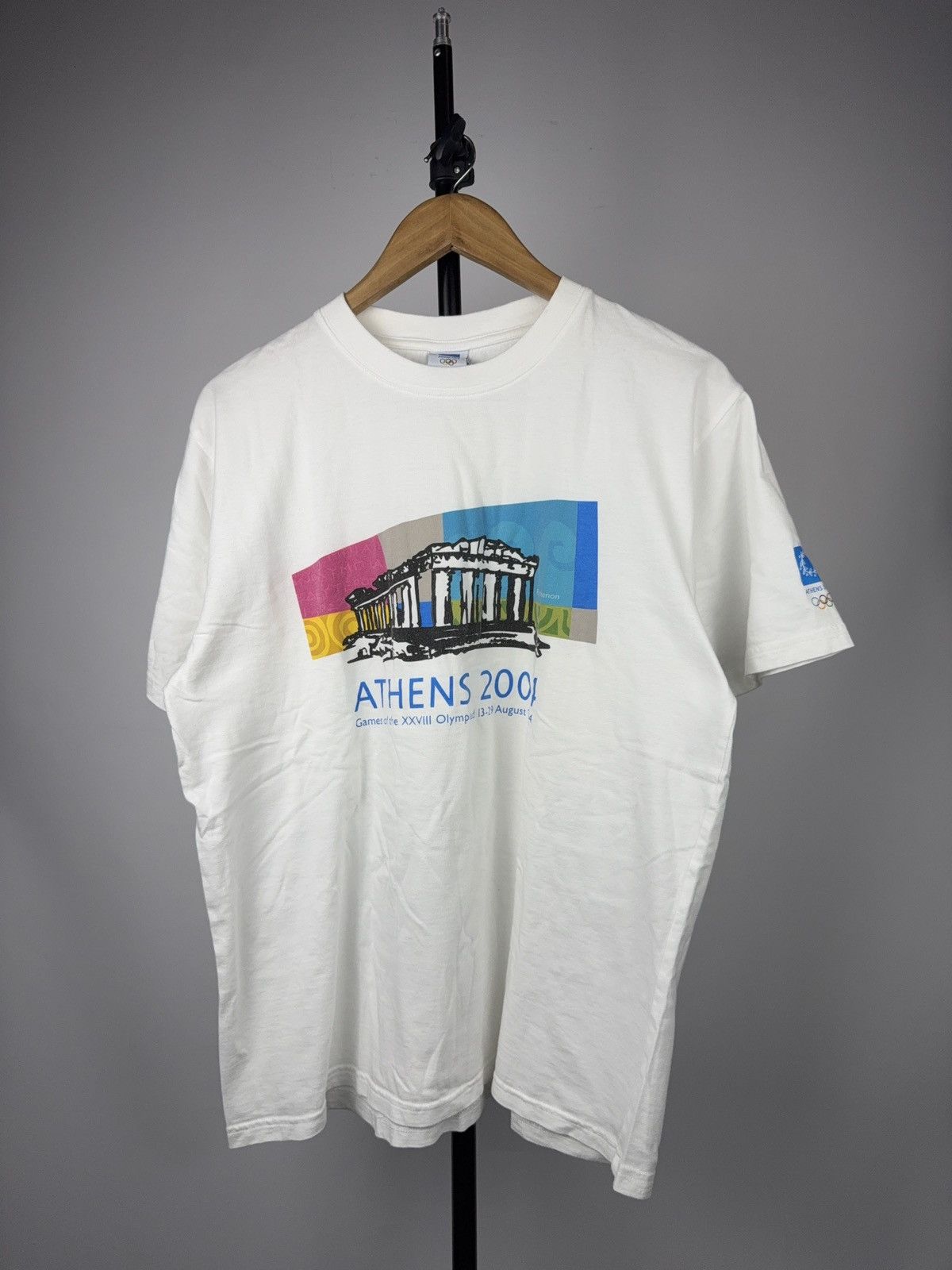 USA Olympics Retro 00s Athens 2004 Olympics Parthenon Graphic T-Shirt Size US M / EU 48-50 / 2 - 1 Thumbnail