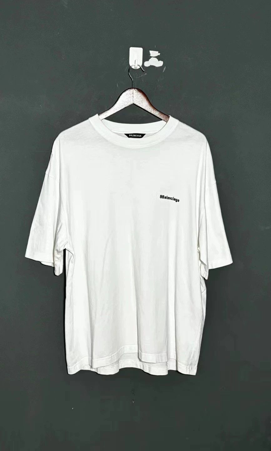 Balenciaga Balenciaga White Embroidered Logo BB Short Sleeve Size US L / EU 52-54 / 3 - 1 Thumbnail