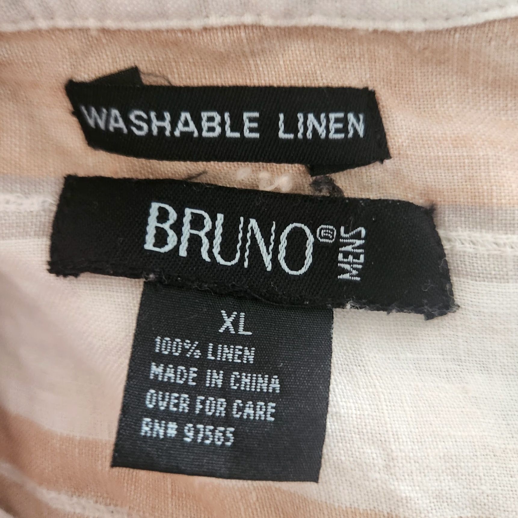 Vintage VINTAGE Bruno Beige Striped Linen Blend Shirt Button Up Collared Shirt Men's XL Regular Beige Striped Linen Blend Shirt Size US XL / EU 56 / 4 - 7 Thumbnail