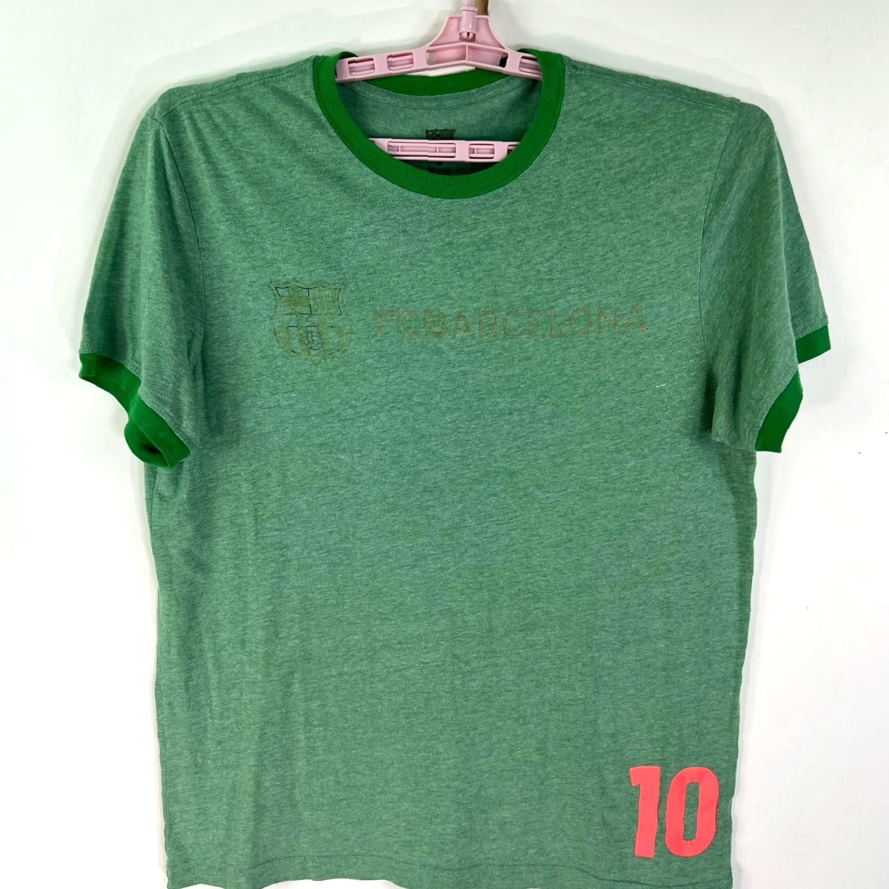 Vintage Messi #10 T Shirt - PSG Men’s Size M Green - Adult Crew Neck Solid Tee, Vintage Look, 90s Style, Soccer Fan Gift Mens Size US M / EU 48-50 / 2 - 2 Thumbnail