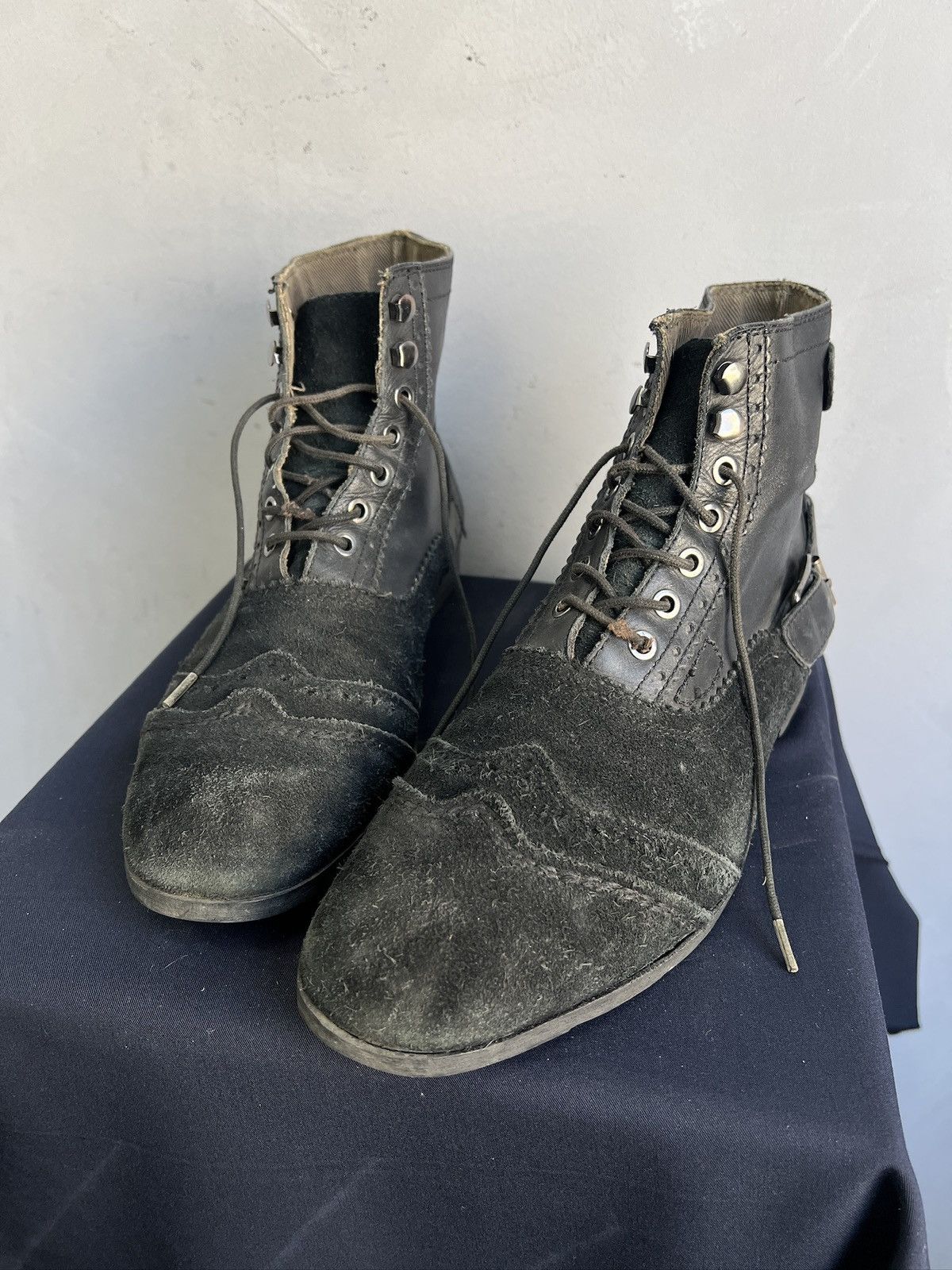 Replay Avant Garde y2k Hedi slimane style leather boots 90s archive Size US 10 / EU 43 - 5 Thumbnail