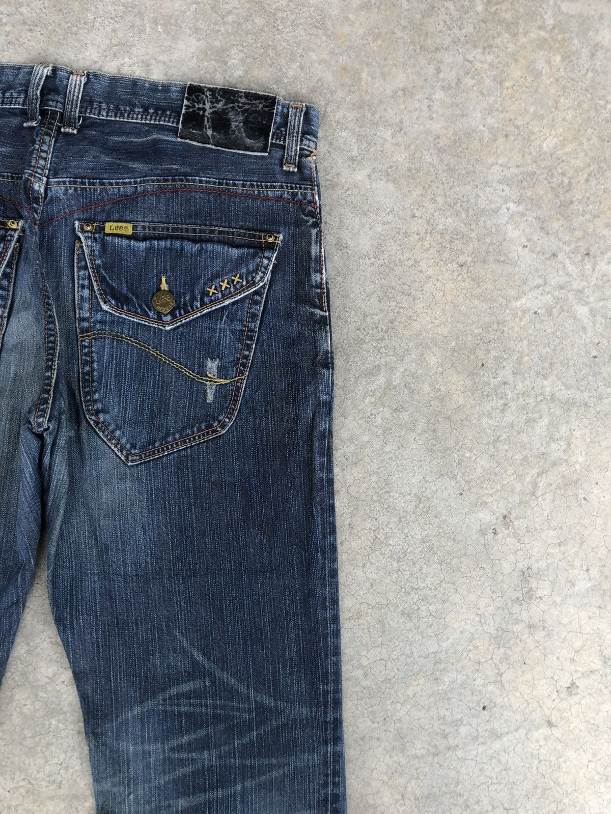 If Six Was Nine Japanese Lee Flared Jeans Distressed Denim Size US 34 / EU 50 - 10 Thumbnail