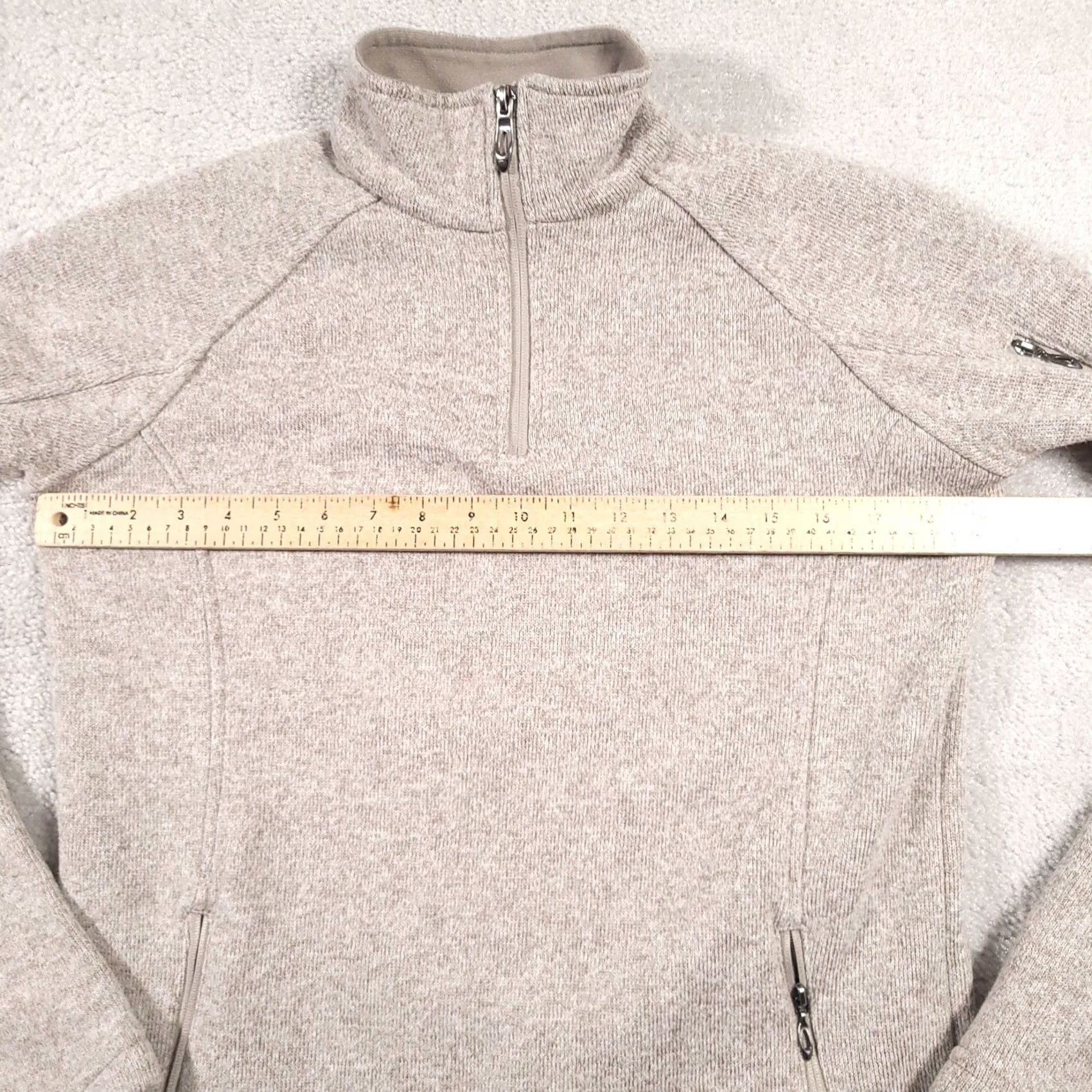Vintage Polar King Jacket Women's M Beige Full Zip Mock Neck Knit Outdoors Pockets Size M / US 6-8 / IT 42-44 - 6 Thumbnail