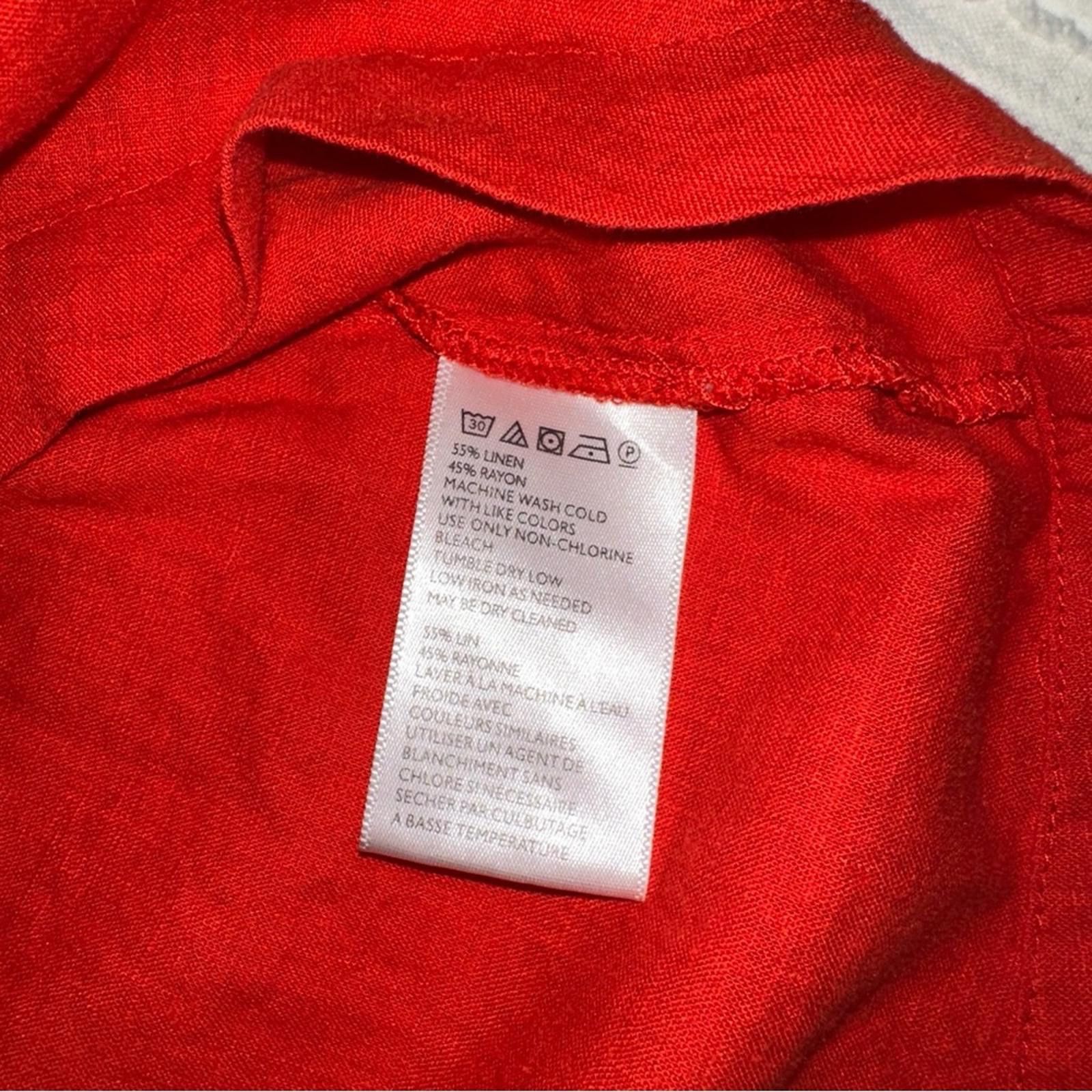 Other Cooperative Linen Dress Small Coastal Red A Line Midi EUC Size S / US 4 / IT 40 - 8 Thumbnail