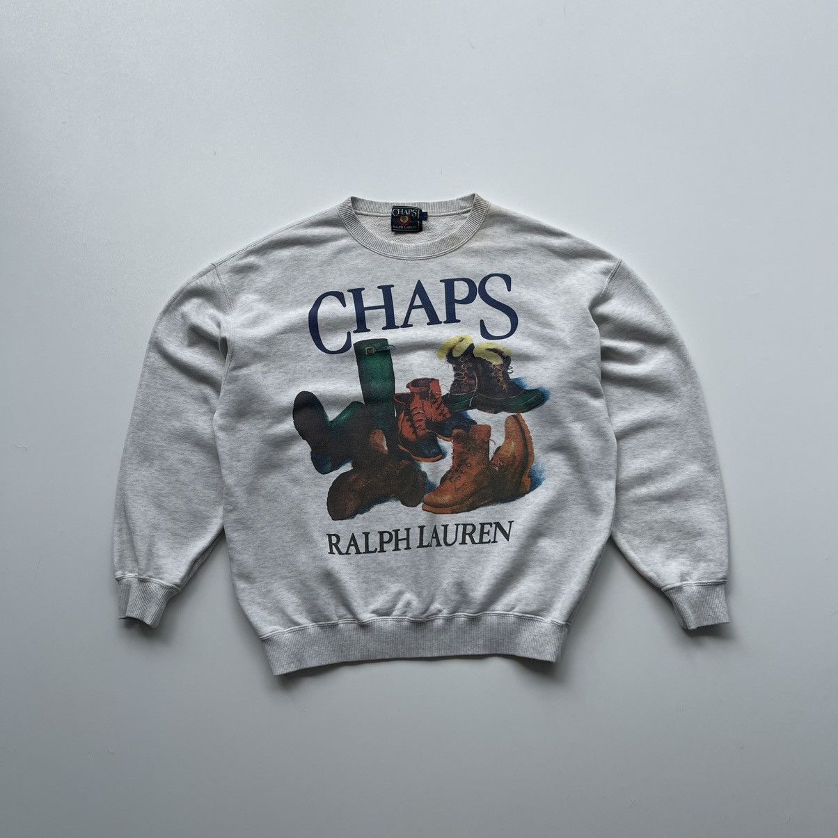 Chaps × Chaps Ralph Lauren × Ralph Lauren Chaps Ralph Lauren Japan Boots Logo Vintage Sweatshirt Rare Size US S / EU 44-46 / 1 - 1 Thumbnail