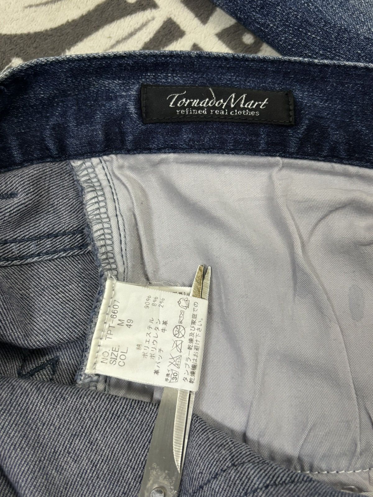 Tornado Mart Vintage Tornado Mart Whiskers Faded Wash Distressed Jeans Size US 33 - 16 Thumbnail