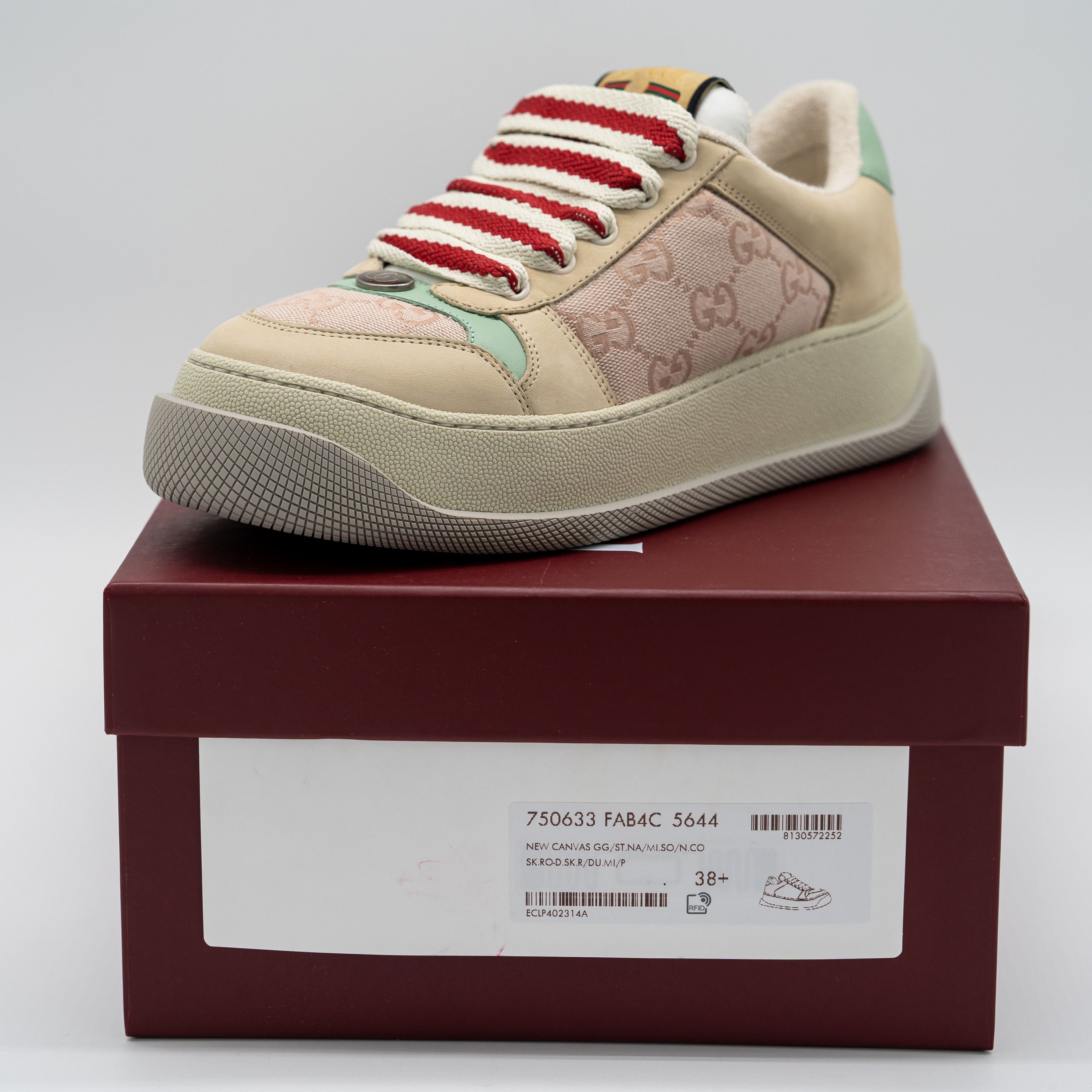 Gucci 8.5us Gucci Double Screener GG Monogram Beige Pink Sneakers Size US 8.5 / IT 38.5 - 13 Thumbnail