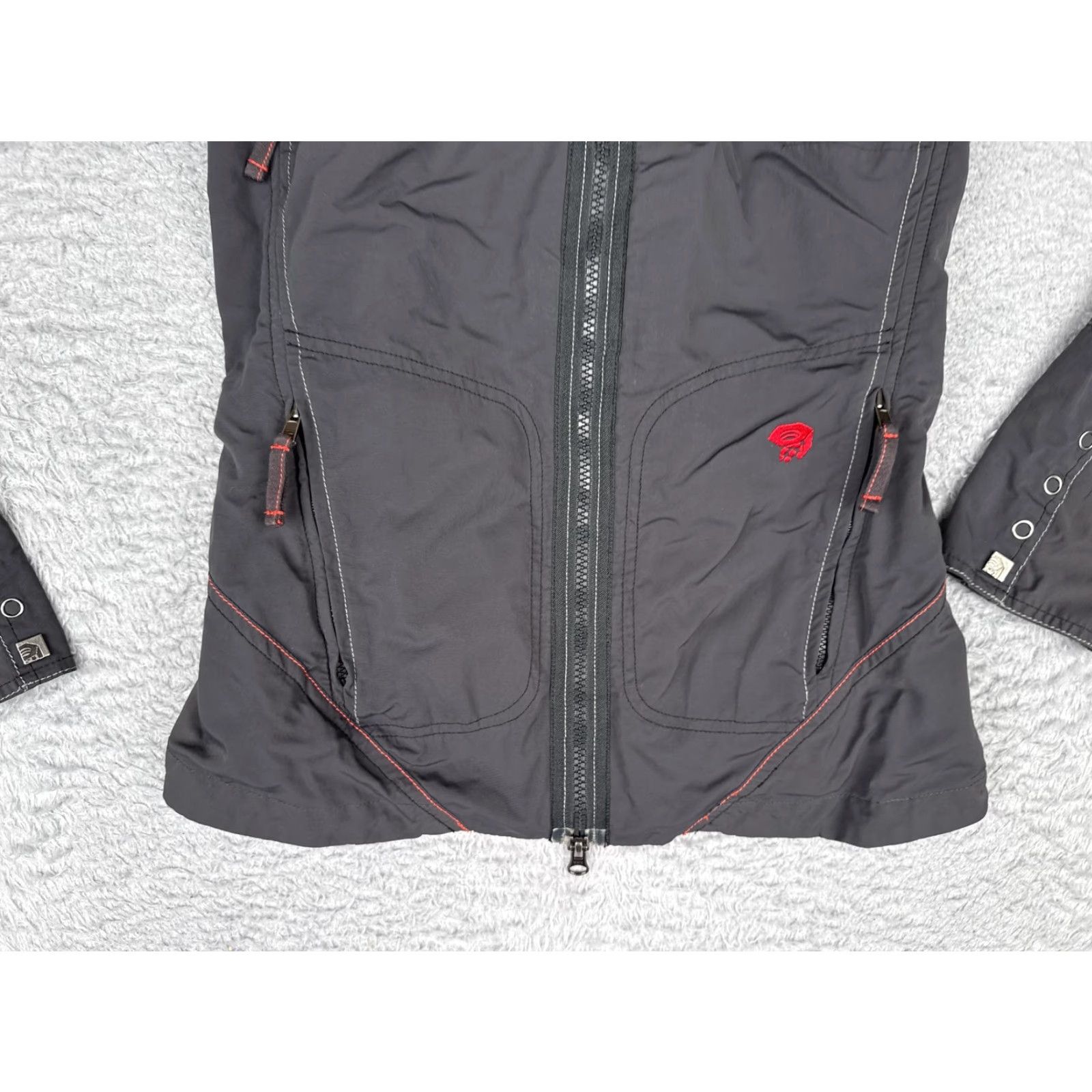 Mountain Hardwear Mountain Hardwear Jacket Womens 2 Gray Hooded Softshell Full Zip Hiking Trail Zip Front Light-Weight Pockets All Seasons Size XS / US 0-2 / IT 36-38 - 6 Thumbnail