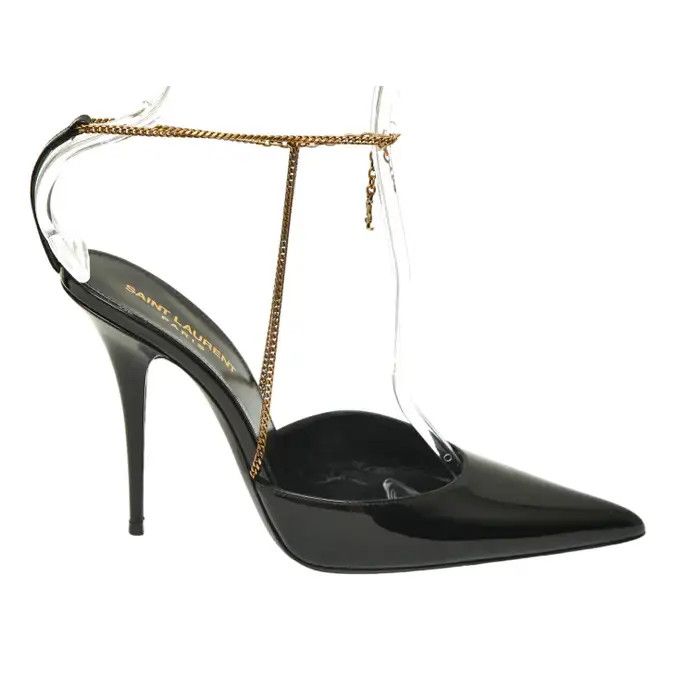 Saint Laurent Paris o1bcso1str1124 Claw Slingback Pumps in Black Size US 7.5 / IT 37.5 - 2 Thumbnail