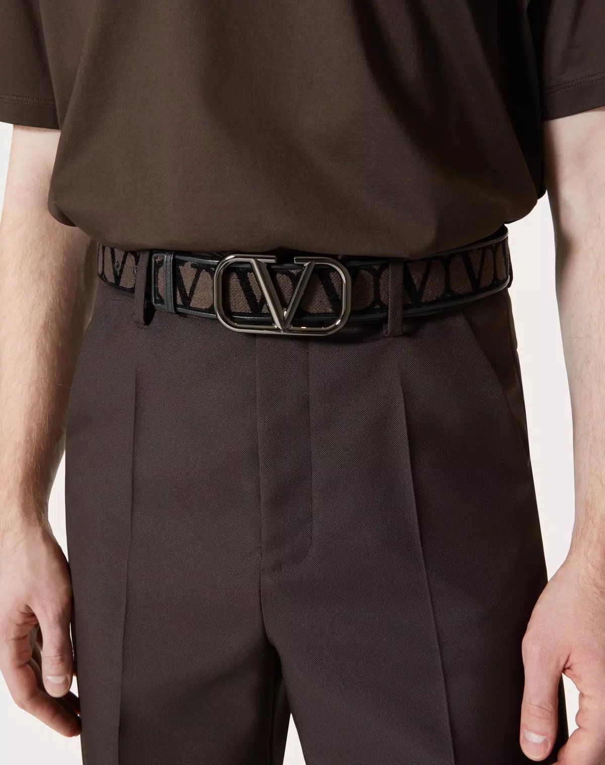 Valentino oc11z0725 Size:090/Toile Iconographe Belt in Menange black Size ONE SIZE - 5 Thumbnail