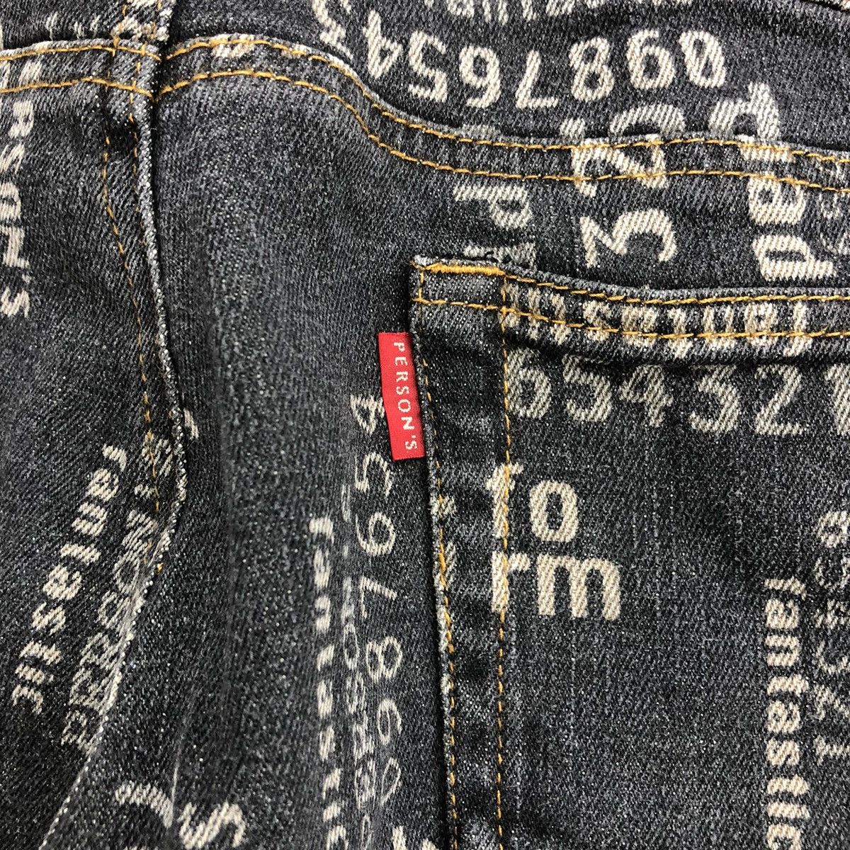 If Six Was Nine × Japanese Brand × Le Grande Bleu (L.G.B.) 2000s Persons Poem Full Print Goa Lgb Bootcut Flared Jeans Size US 28 / EU 44 - 13 Thumbnail