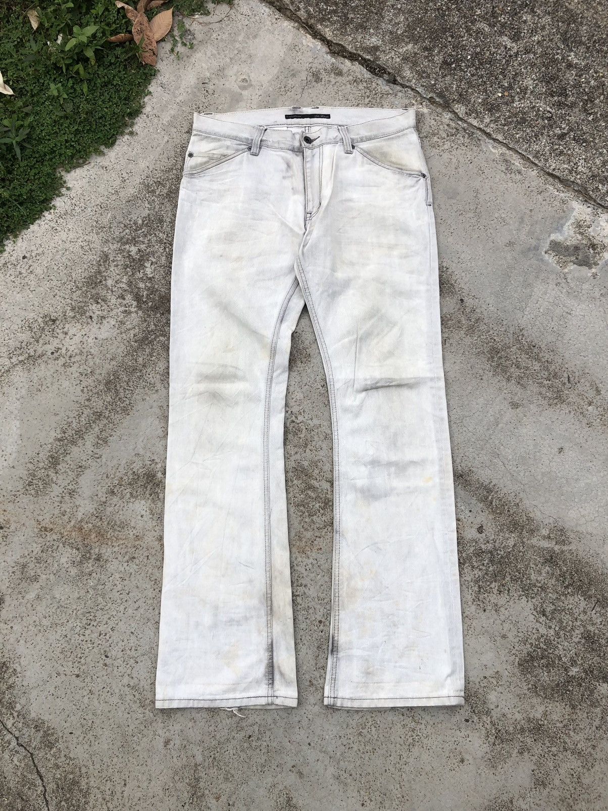 Tete Homme FLARED DIRTY YELLOWISH JEANS BY TETE HOMME Size US 34 / EU 50 - 1 Thumbnail