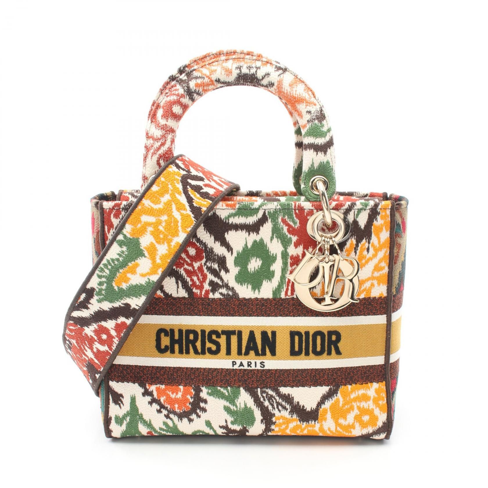 Dior Dior Lady D-Lite Medium Bag Canvas Shoulder Bag M0565OJAP in Great Condition Size ONE SIZE - 1 Thumbnail