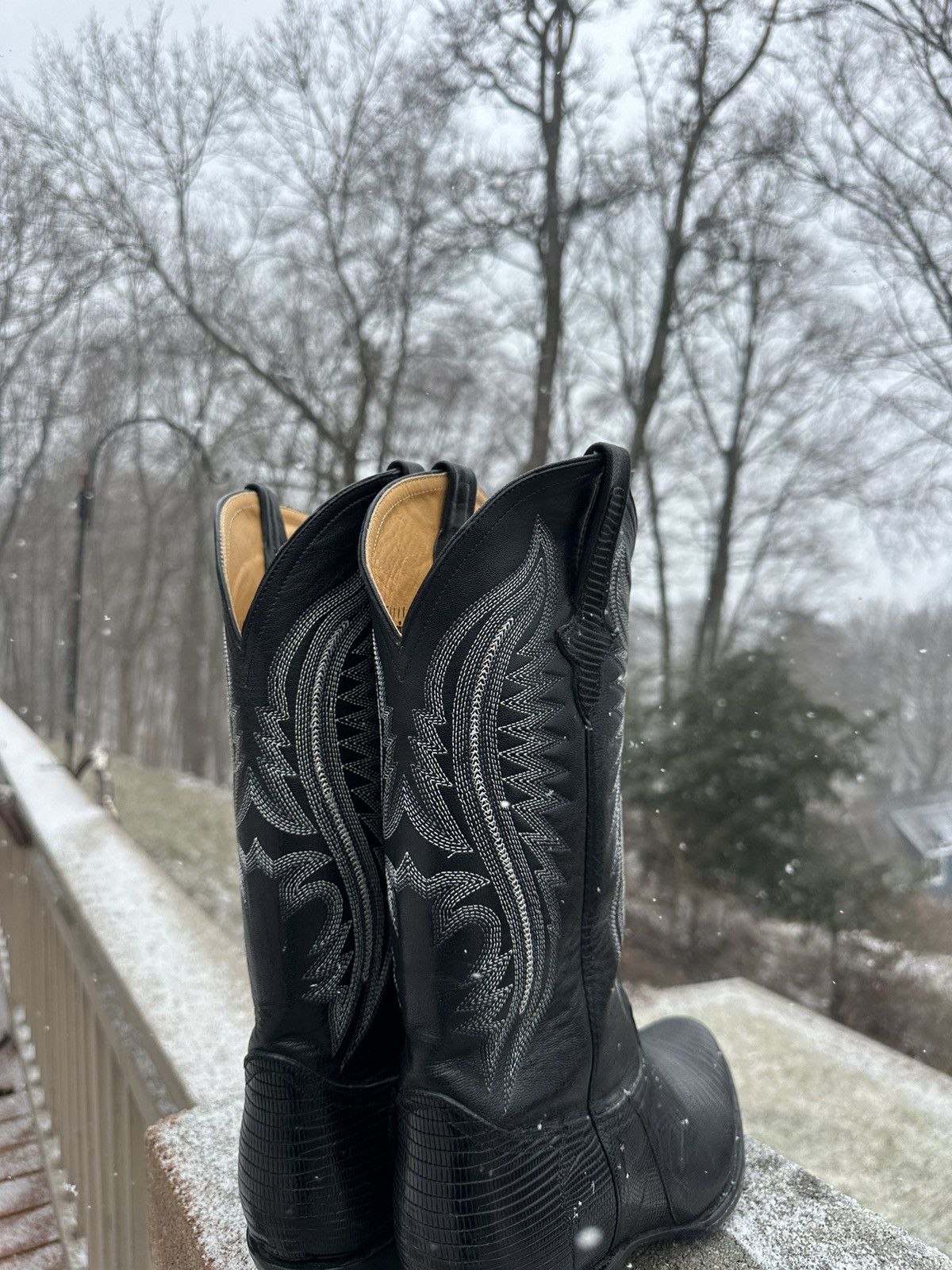 Vintage Leather Cowboy Boots Ferrini Italy Made In Mexico