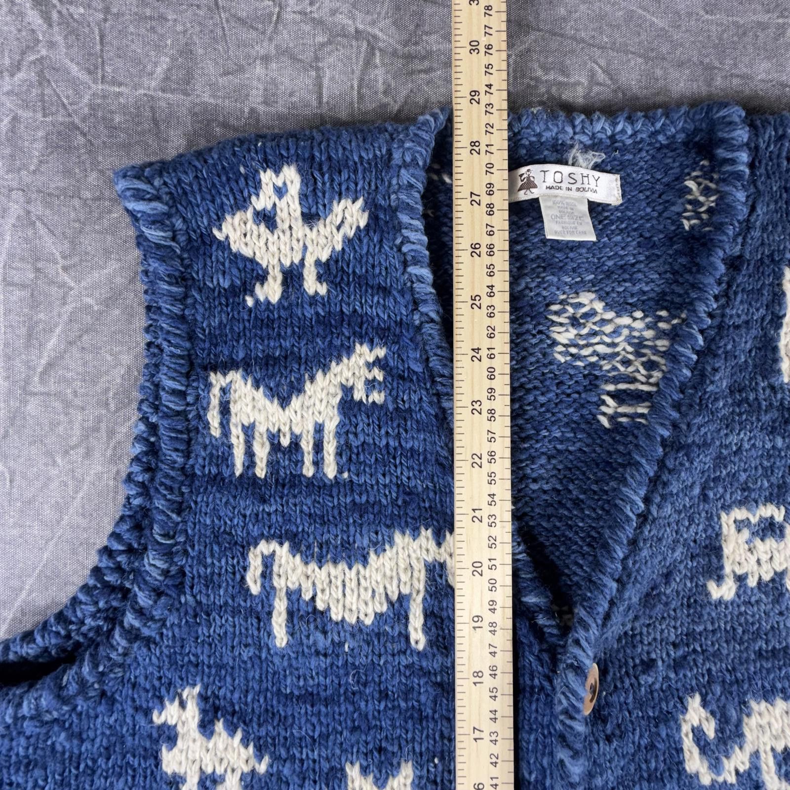 Fagassent Toshiki Aoki Toshy Vest Unisex Blue Made In Bolivia 100% Lambs Wool Size US M / EU 48-50 / 2 - 2 Thumbnail