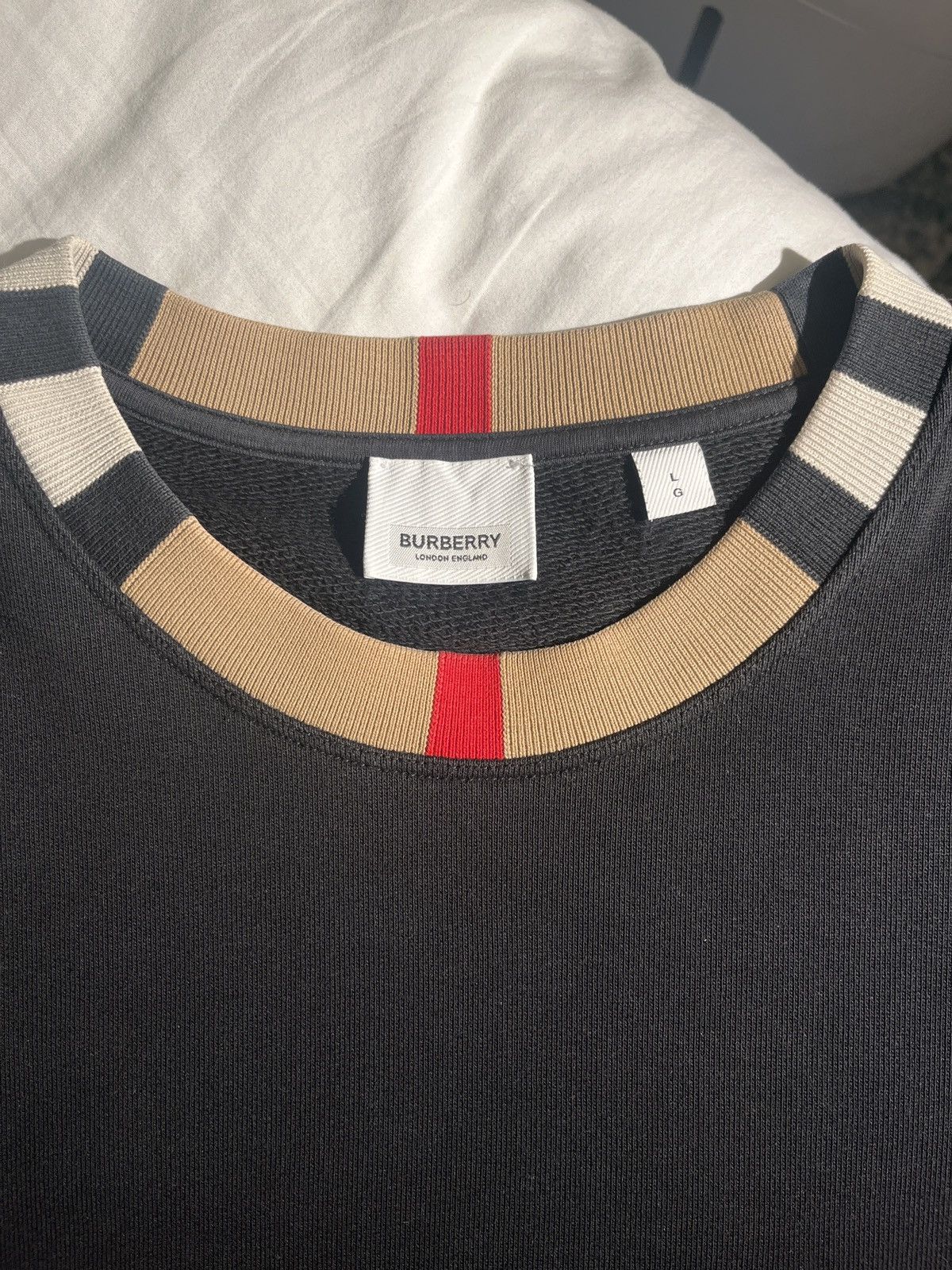 Burberry Burberry ‘Jarrad’ Check Neck Sweatshirt Size US L / EU 52-54 / 3 - 3 Thumbnail