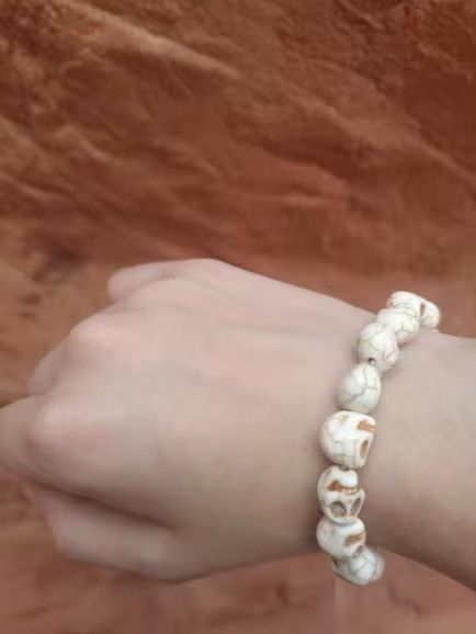 Vintage 17 cmSkeleton Beaded Bracelet White Size ONE SIZE - 5 Thumbnail