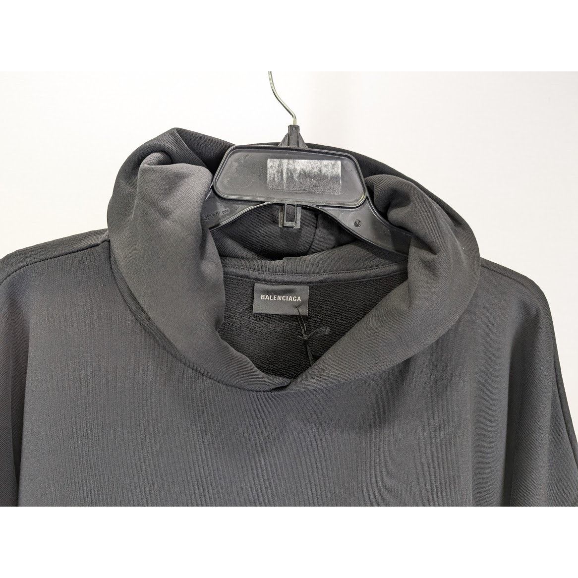 Balenciaga o1rshd1 Q:2 / Large Fit Hoodie in Black/White Size US XS / EU 42 / 0 - 6 Thumbnail