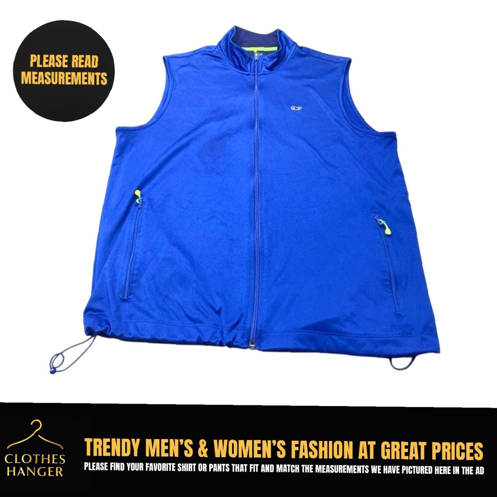 Vineyard Vines Vineyard Vines Performance Vest Mens Large Sleeveless Zip Pockets Outdoors Blue Size US L / EU 52-54 / 3 - 2 Thumbnail
