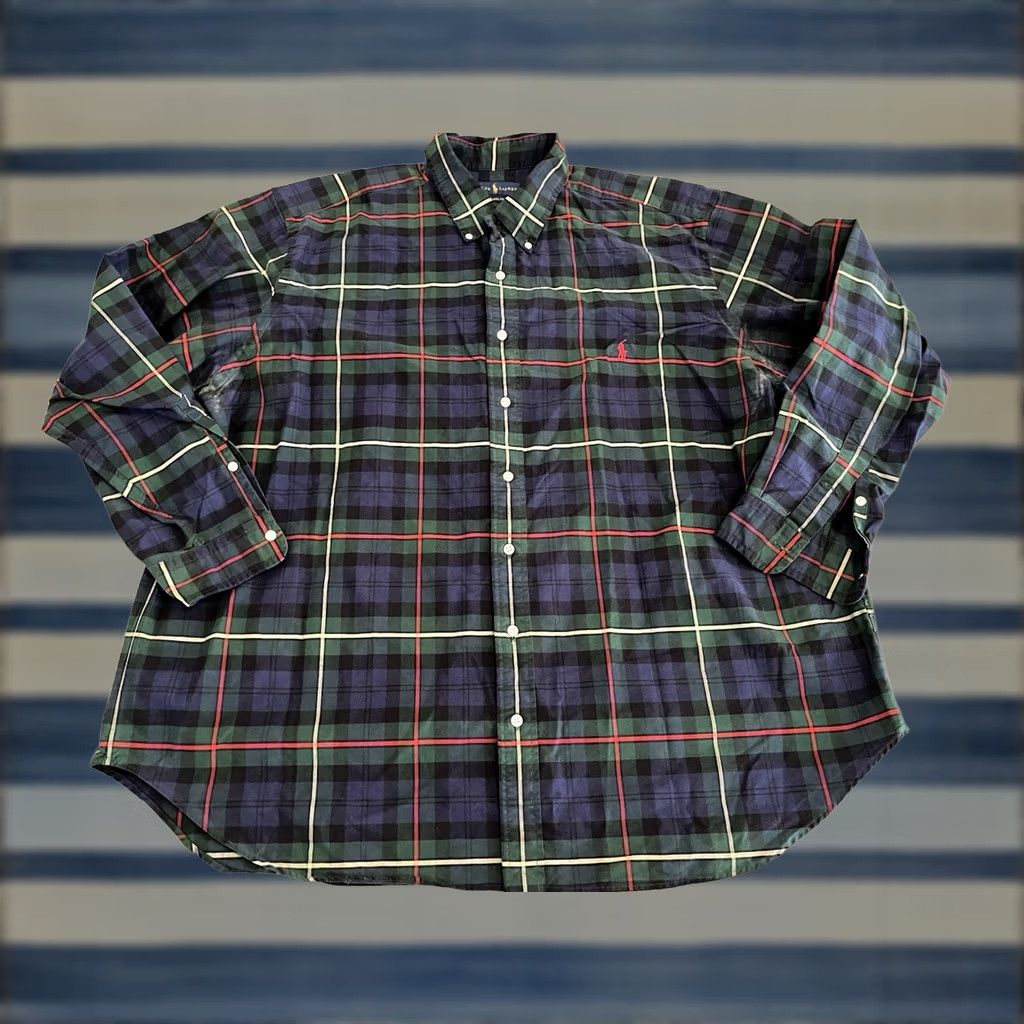 Ralph Lauren Ralph Lauren Button-Up Shirt Long Sleeve Plaid Multicolor 2XB Mens Big & Tall Green Blue Shirt Women? Size US XXL / EU 58 / 5 - 1 Thumbnail