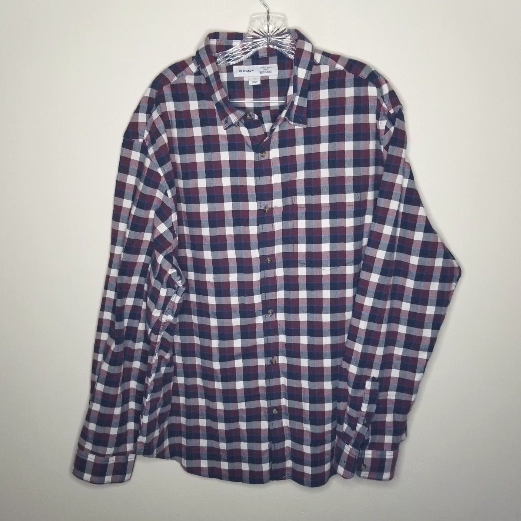 Old Navy Old Navy Mens Red Blue Long Sleeve Slim Button-Up Size 2XL Size US XXL / EU 58 / 5 - 2 Thumbnail