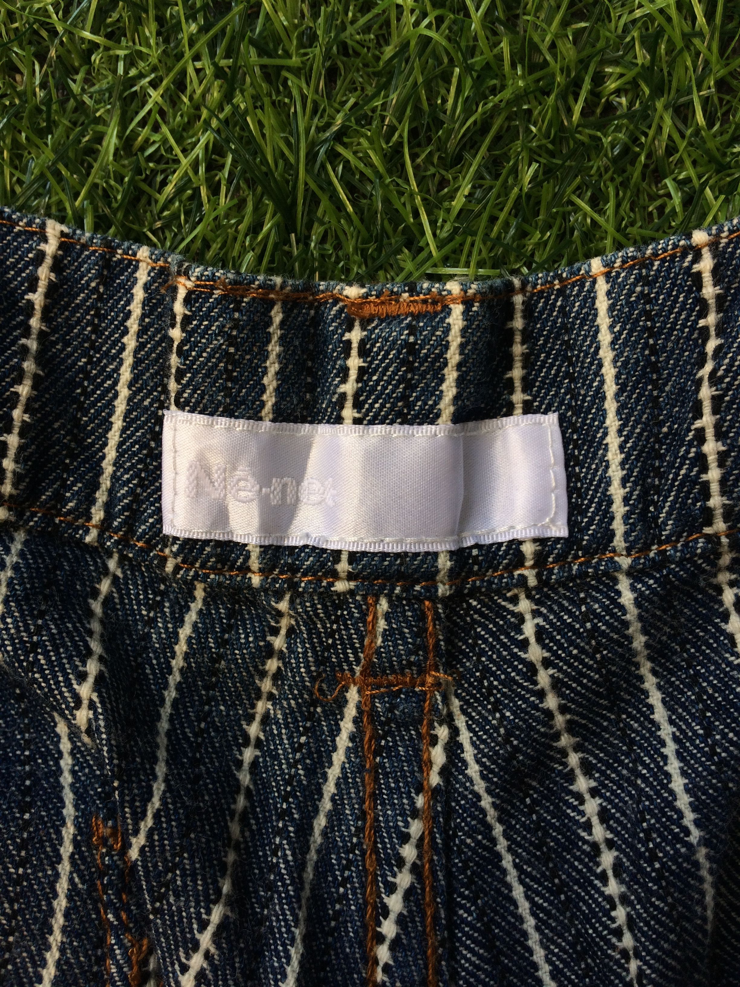 Issey Miyake × Japanese Brand × Ne-Net Ne-net by Issey Miyake Striped Drop Crotch Jeans Pants D-518 Size US 27 - 11 Thumbnail