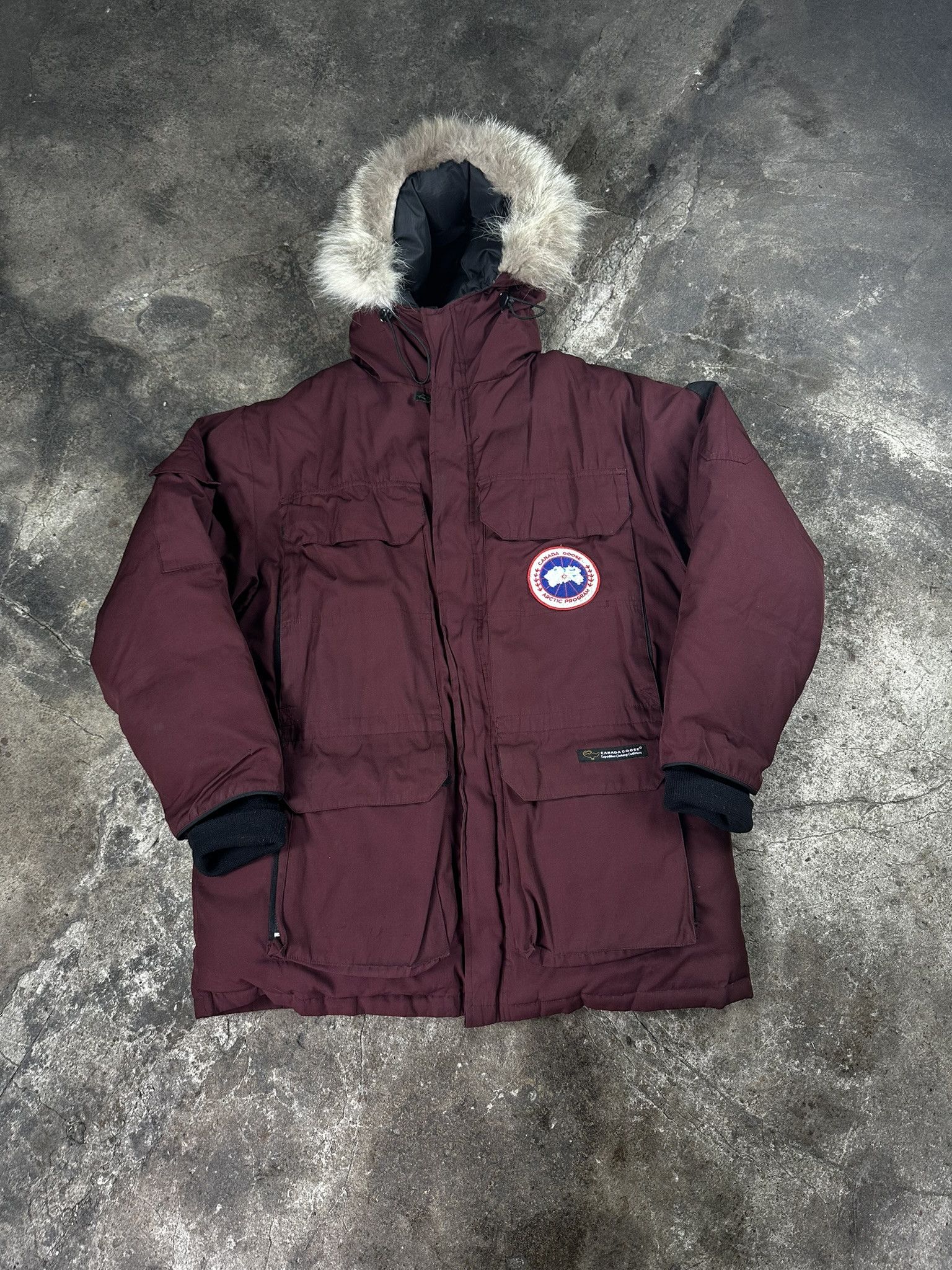 Canada Goose Expedition Fur Hood Winter Parka Burgundy