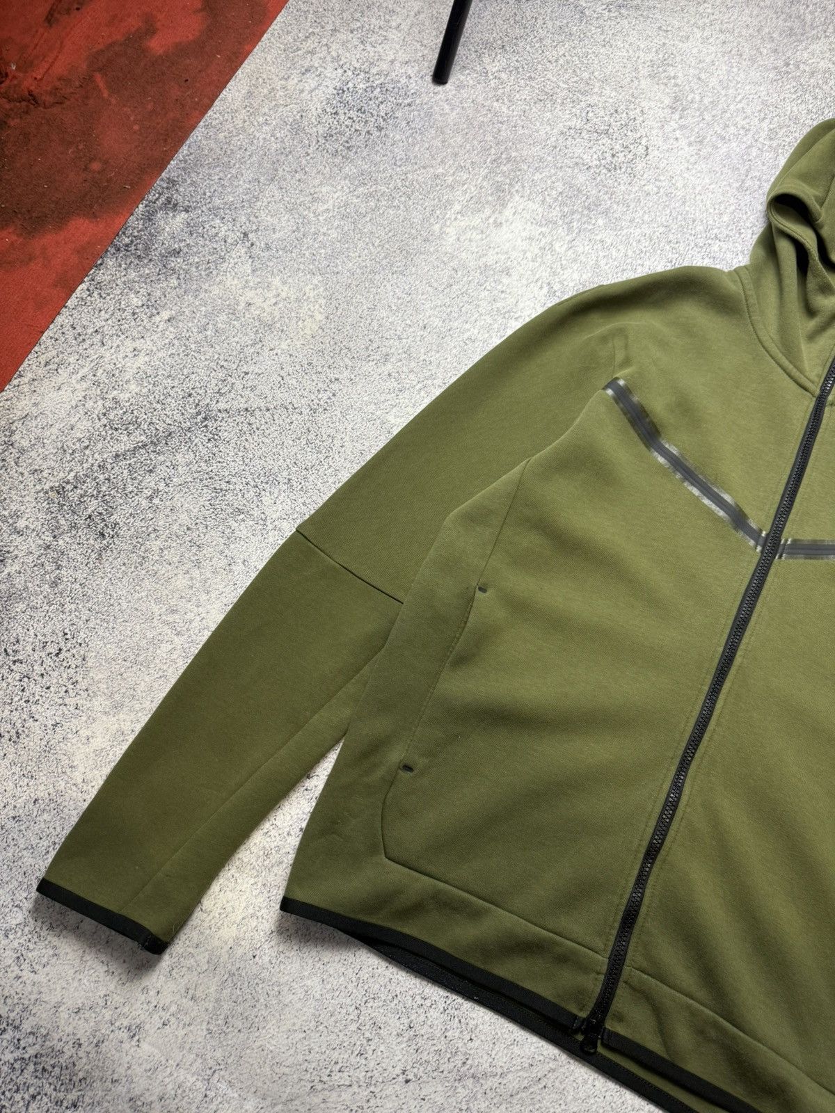 Nike Mens Nike Tach Fleece Green Zip Up Hoodie Drill Size US M / EU 48-50 / 2 - 5 Thumbnail