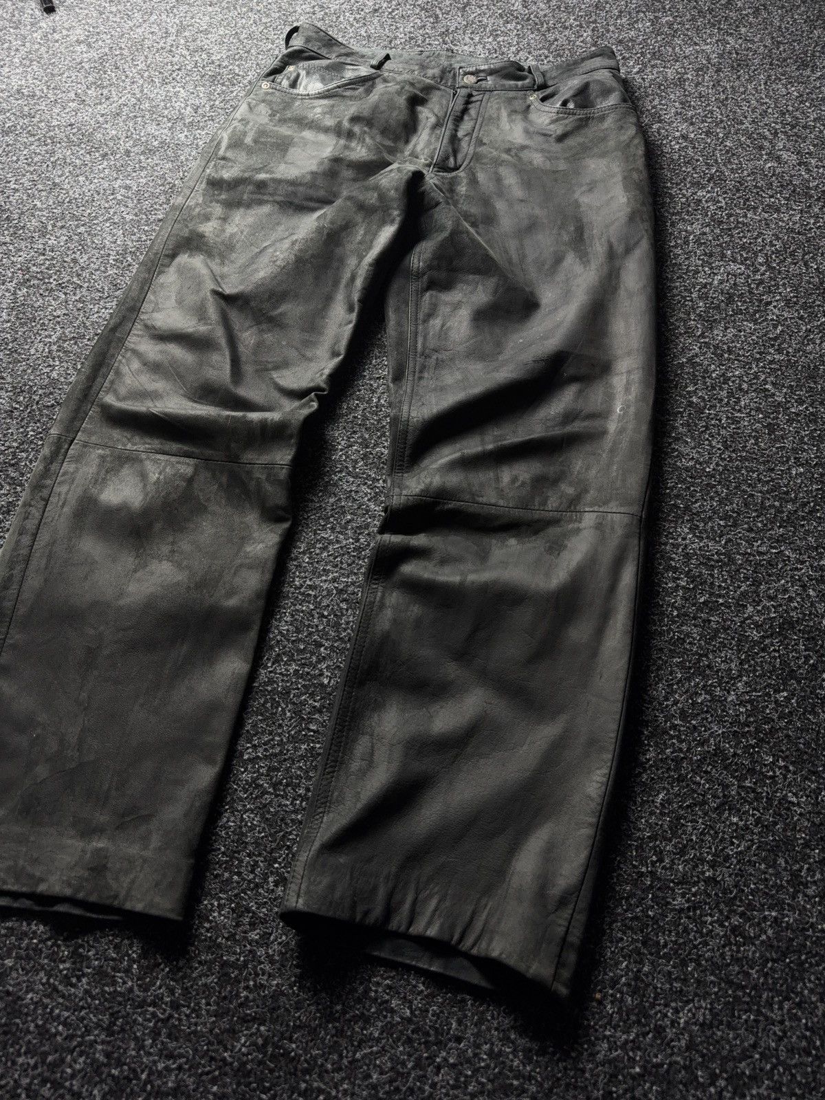 Leather Y2K Vintage Leather Pants Opium Style Alt Biker USA Rare Size US 31 - 3 Thumbnail