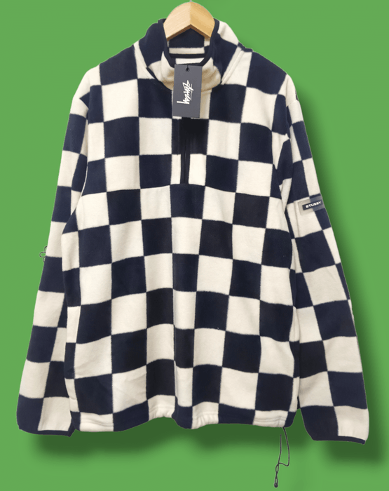 Stussy checkered mock on sale neck