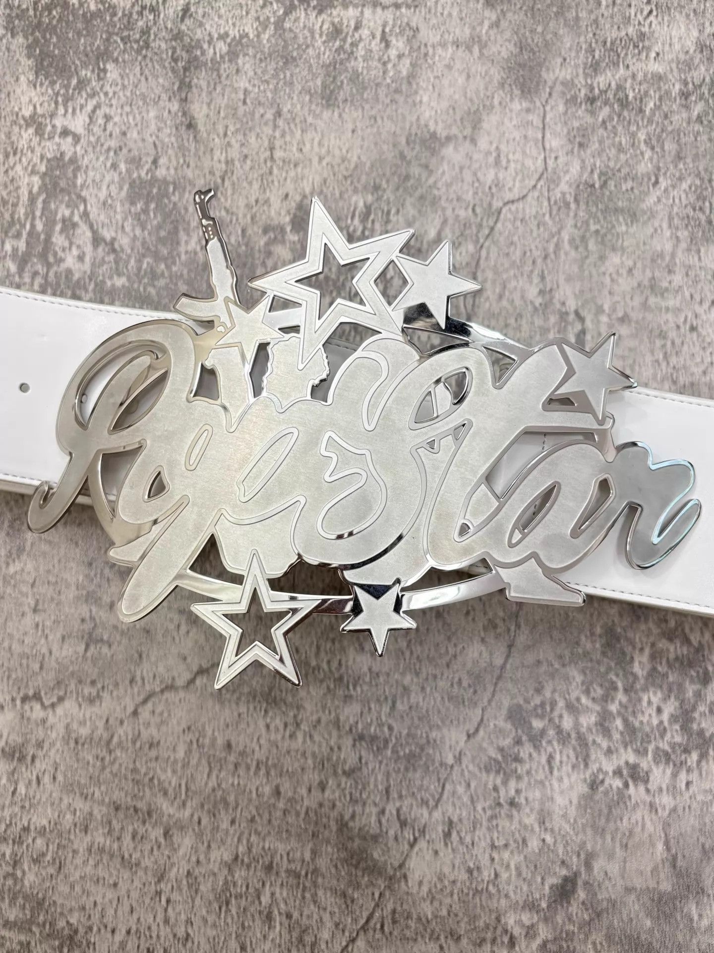 Other TE.COM Oversized Metal Letter Matte Star Leather Belt New Rare Size ONE SIZE - 3 Thumbnail
