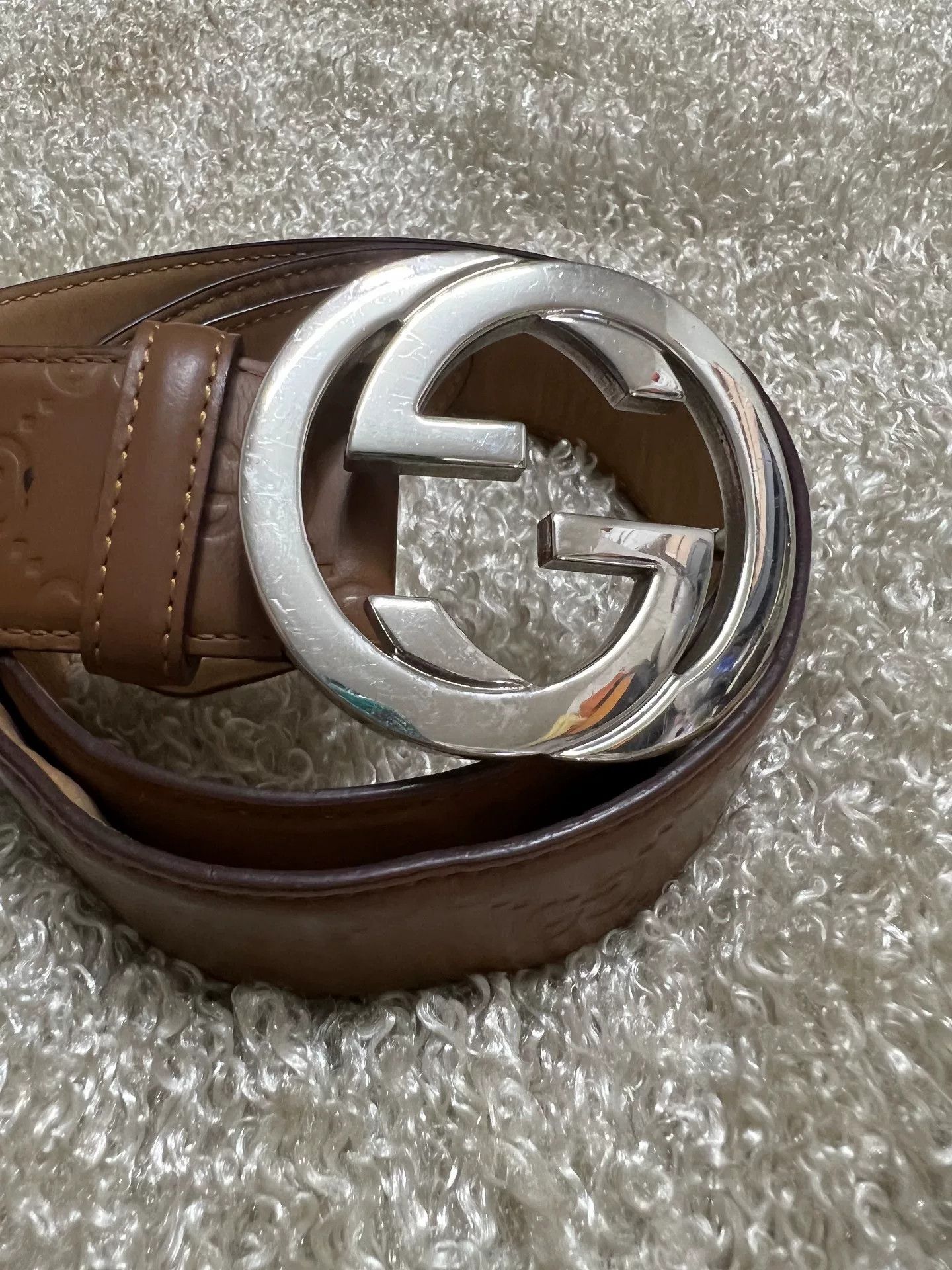 Gucci Gucci Men's Double G Leather Belt Size ONE SIZE - 1 Thumbnail