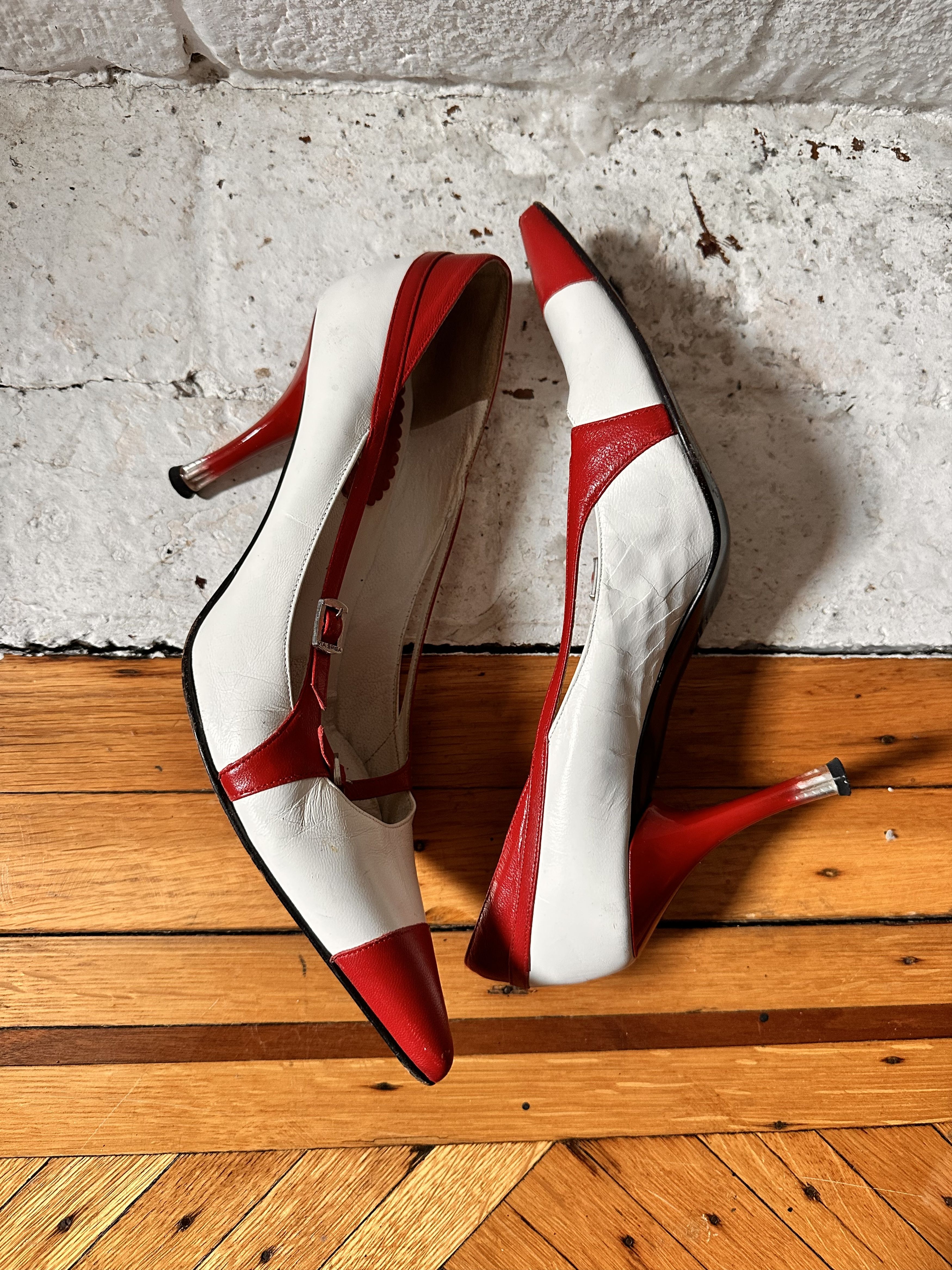 Vintage VIA SPIGA RED AND WHITE Y2K HEELS _ 8.5 Size US 8.5 / IT 38.5 - 4 Thumbnail