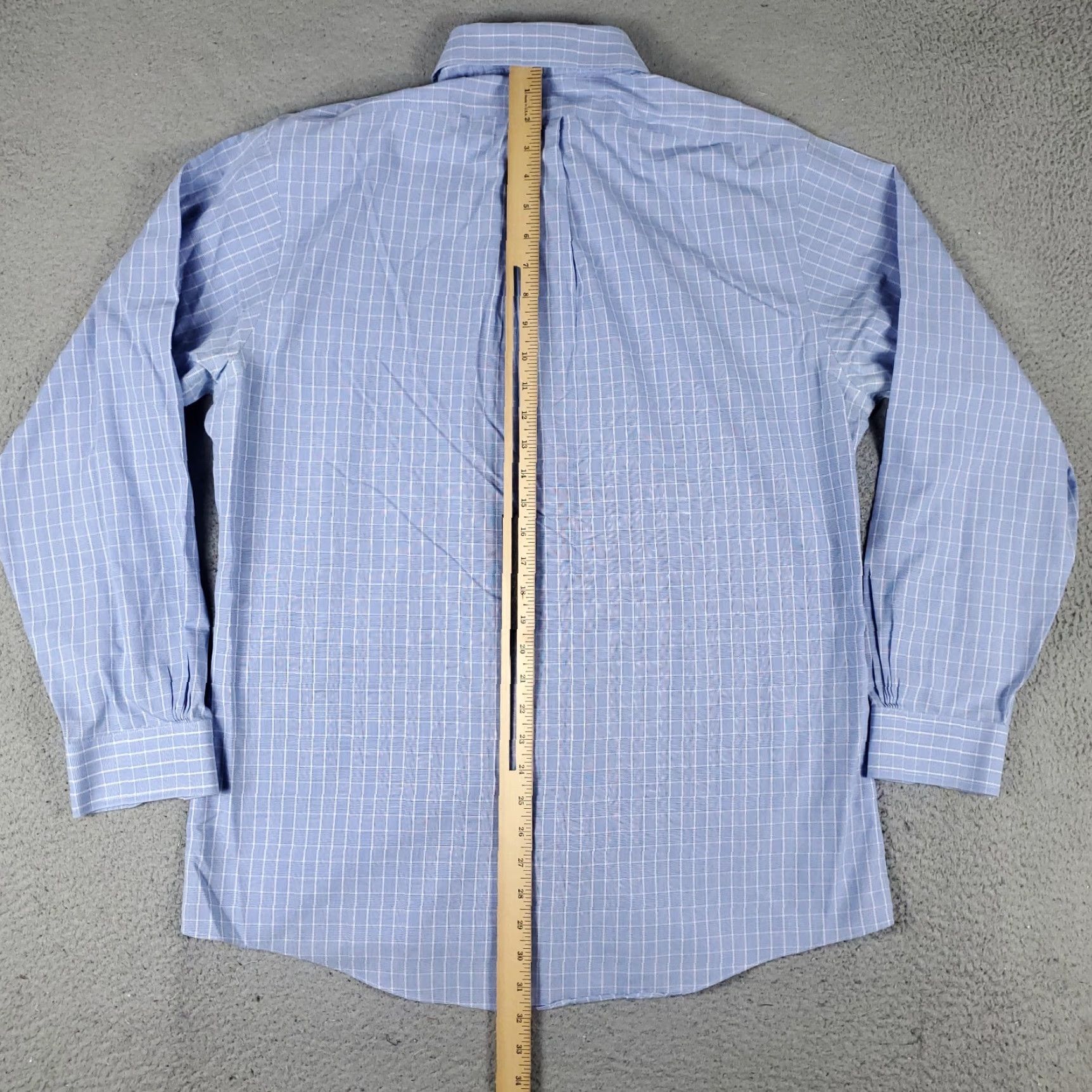 Brooks Brothers VINTAGE Brooks Brothers Dress Shirt Men Size 16.5 Blue Check Cotton Business Casual Button Up Long Sleeve Size 42R - 5 Thumbnail