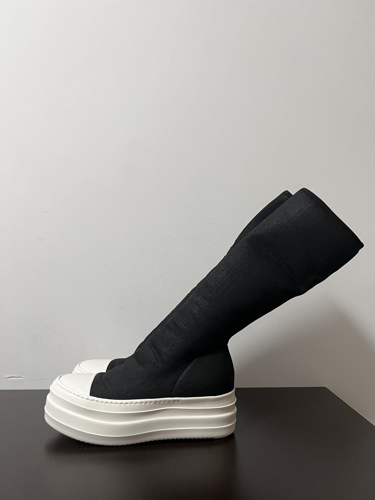 Rick Owens Drkshdw Rick owens waxed double bumper sock sneakers sz35 Size US 5 / IT 35 - 3 Thumbnail