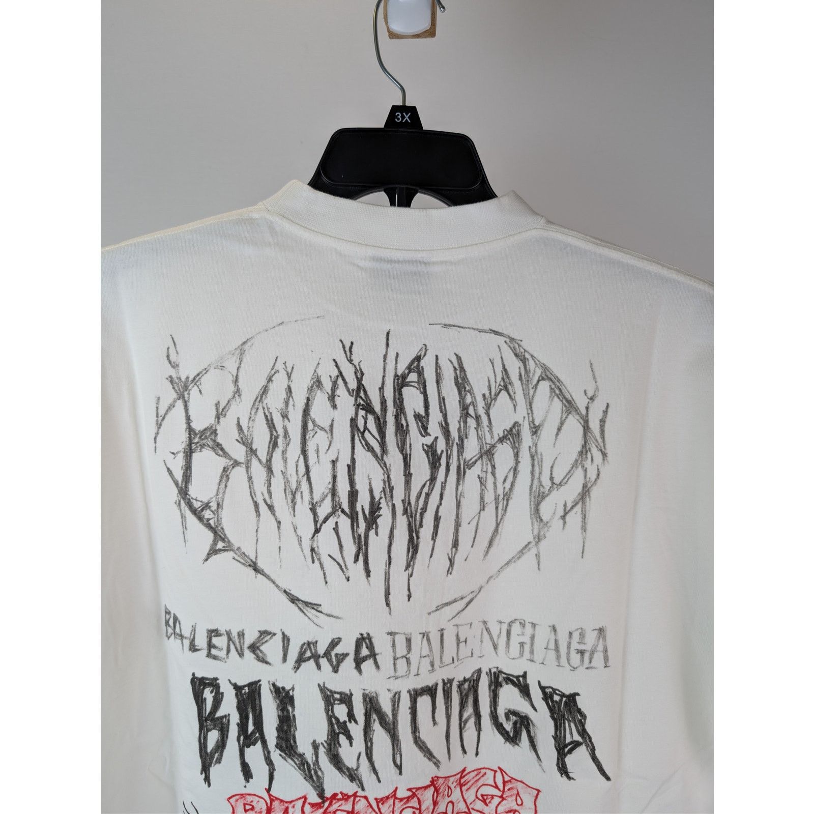 Balenciaga o1rshd1 Heavy Graphic Print DIY Metal Logo T-shirt in White Size US S / EU 44-46 / 1 - 15 Thumbnail