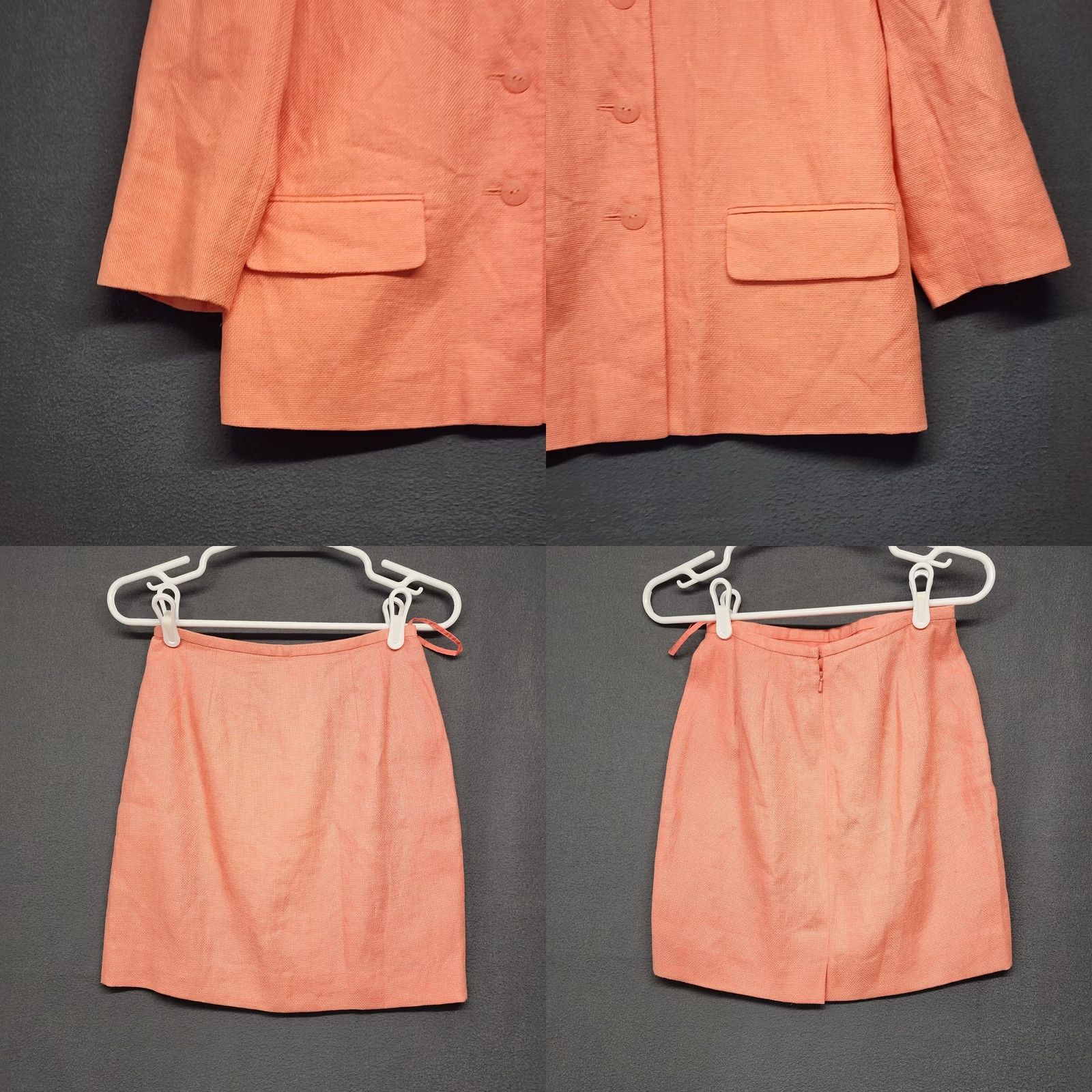 Talbots Talbots Irish Linen Womens Suit Jacket Skirt Set Coral Orange 2 Piece Size 4 2 4 2 Womens Preppy Size 28" / US 6 / IT 42 - 9 Thumbnail
