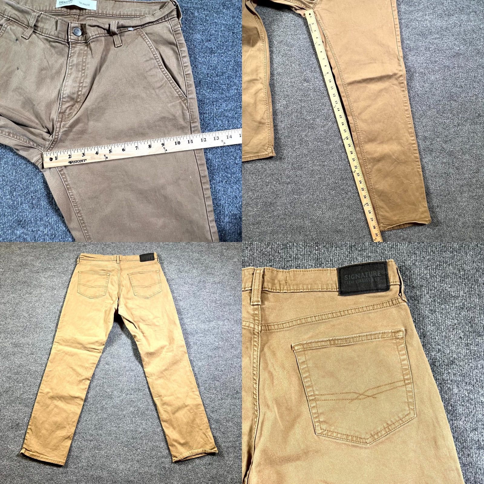 Levi's Levi's Signature S67 Athletic Pants Men's 34x34 Tan Straight Leg Chino Pants Size US 34 / EU 50 - 8 Thumbnail