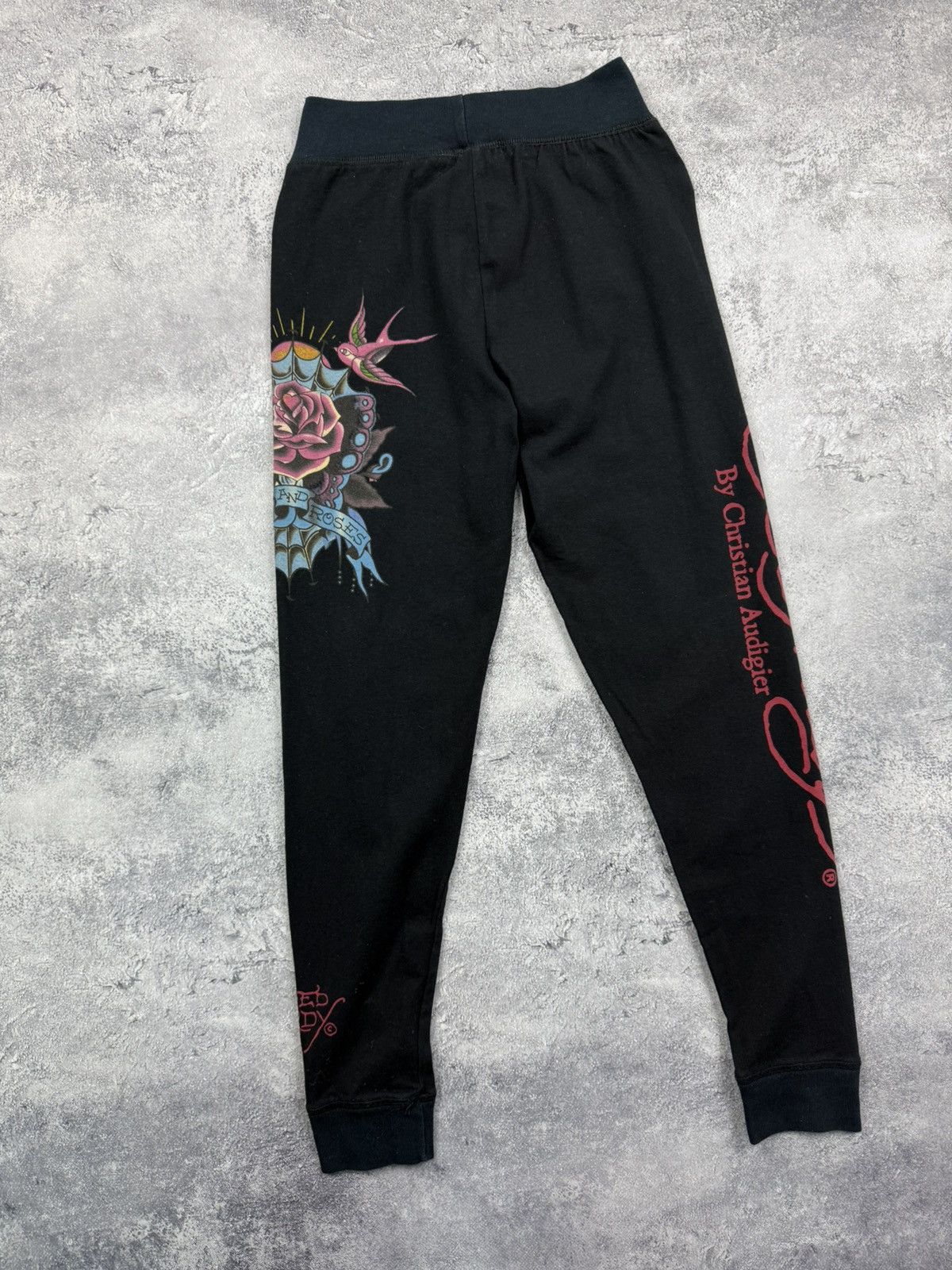 Ed Hardy Ed Hardy by Christian Audigier Black Leggings Y2K Steetwear Size 26" / US 2 / IT 38 - 17 Thumbnail