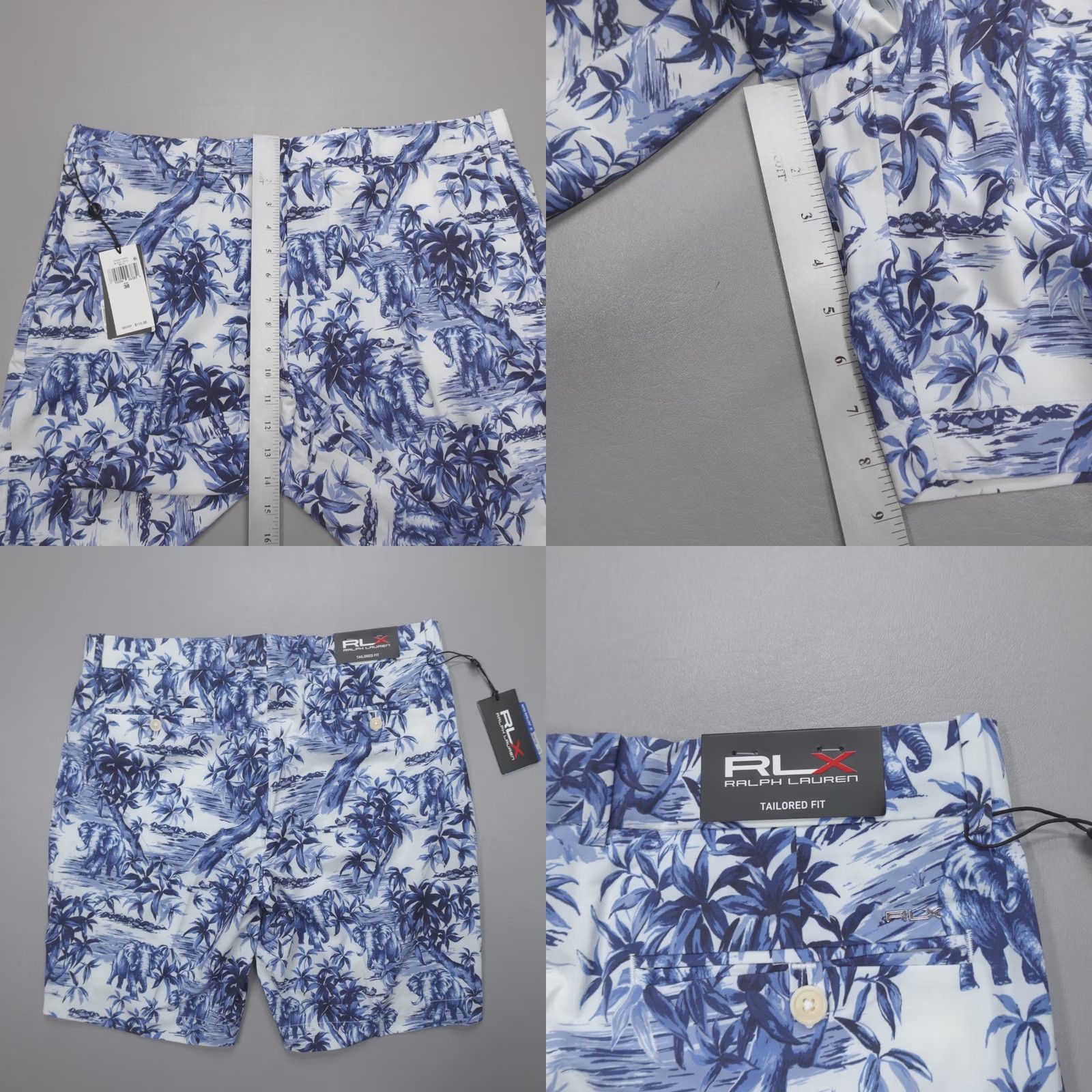 RLX Ralph Lauren RLX Ralph Lauren Golf Shorts 9" Classic Fit Elephant Safari White Blue Size 38 Men Summer Chino Pockets Stretch Size US 38 / EU 54 - 8 Thumbnail