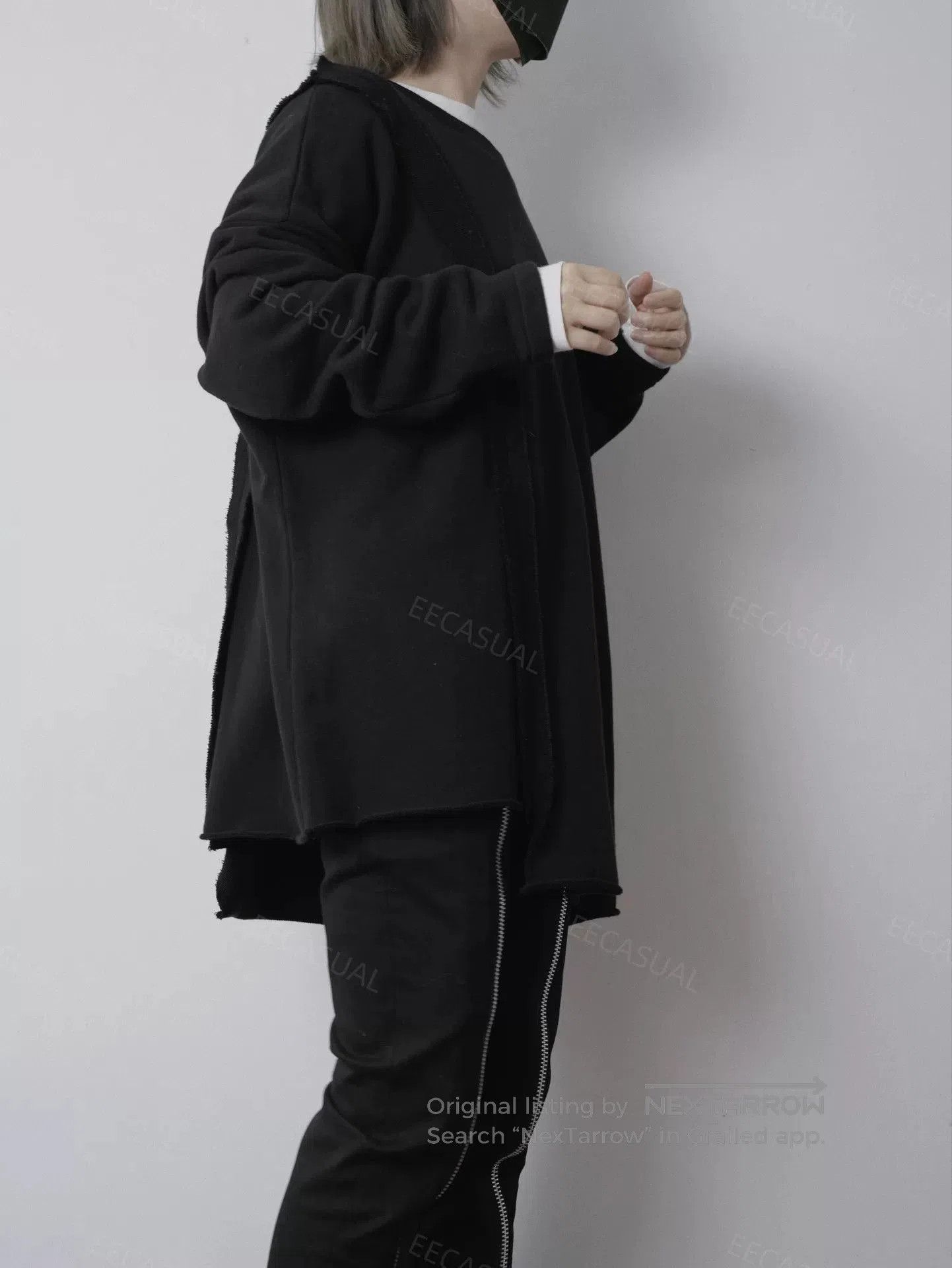 Y's Yohji Yamamoto Black Asymmetrical Sweatshirt. Size M / US 6-8 / IT 42-44 - 7 Thumbnail