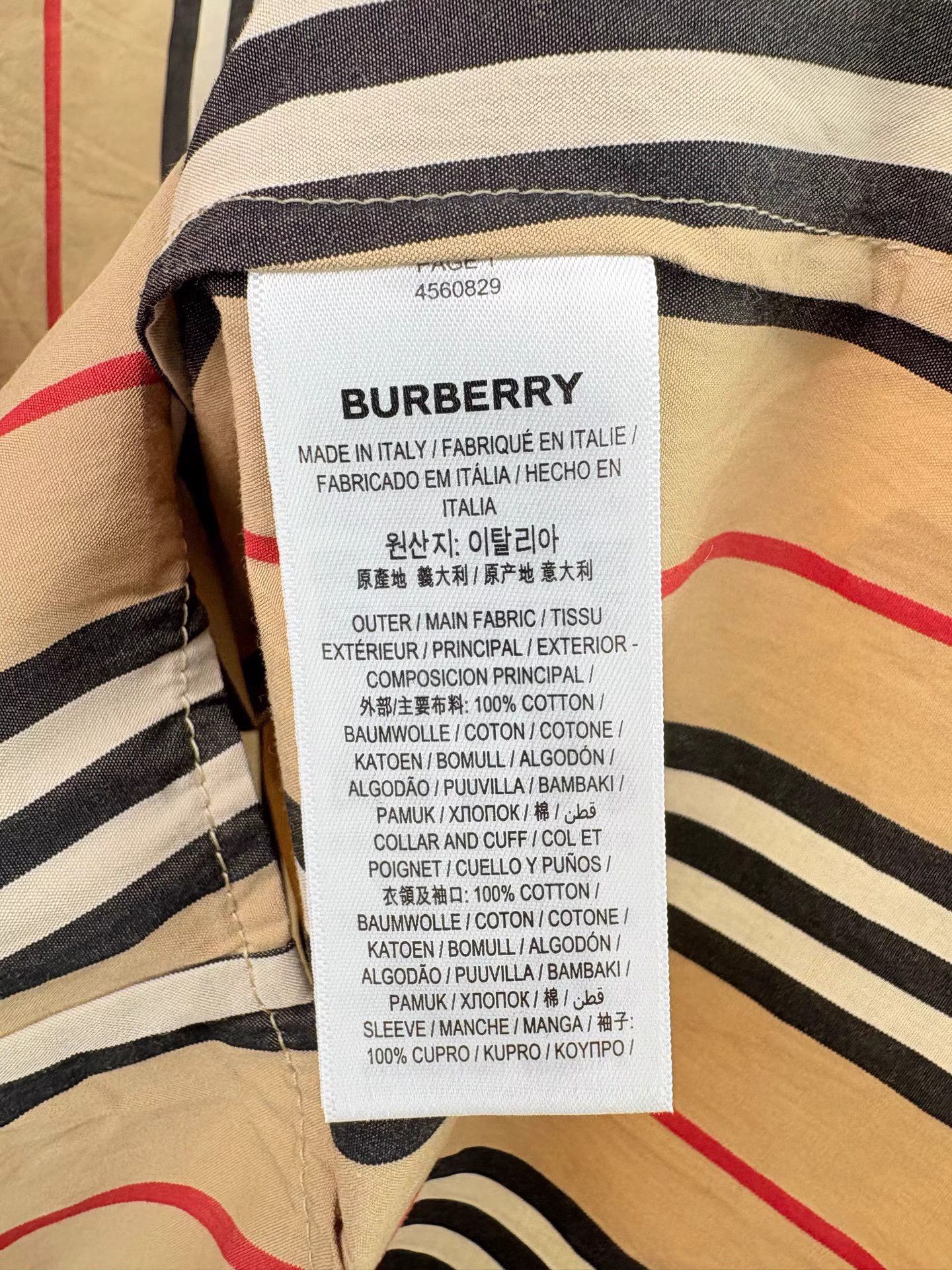 Burberry BURBERRY Striped Panel Long Sleeve Shirt Size US XL / EU 56 / 4 - 5 Thumbnail