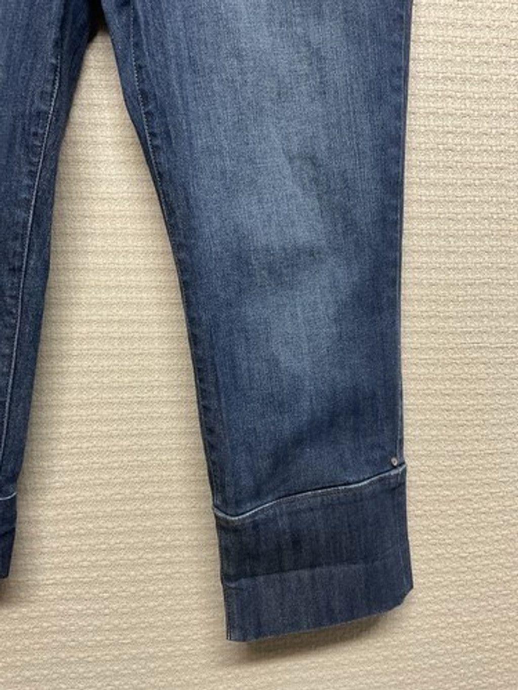 Other Elle Blue Dark Wash Cuffed Denim PantsCrop Jeans Women 12 Size 36" / US 14 / IT 50 - 4 Thumbnail