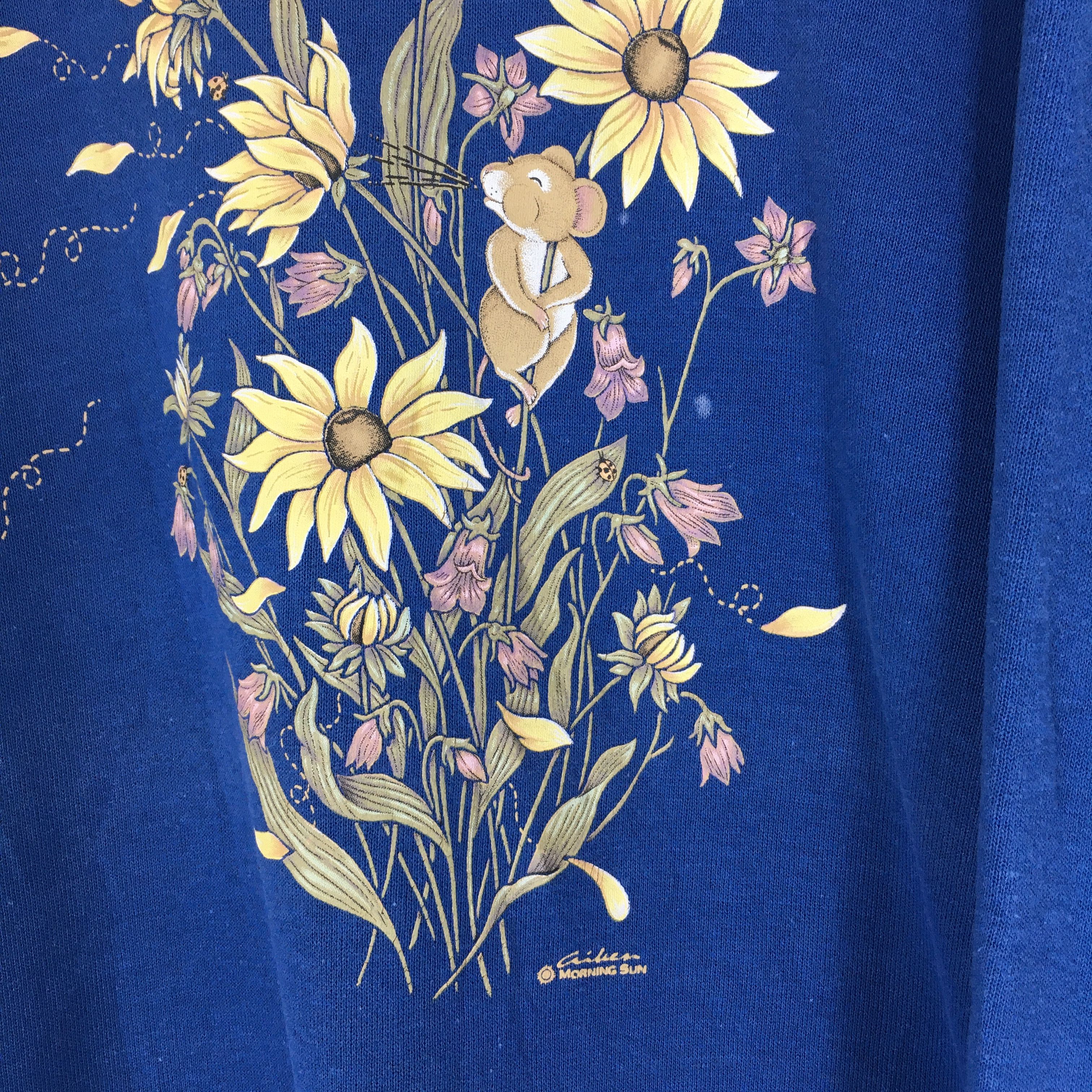 Habitat × Vintage Vintage 90s Morning Sun Sunflower Art Sweatshirt Large Size US L / EU 52-54 / 3 - 5 Thumbnail